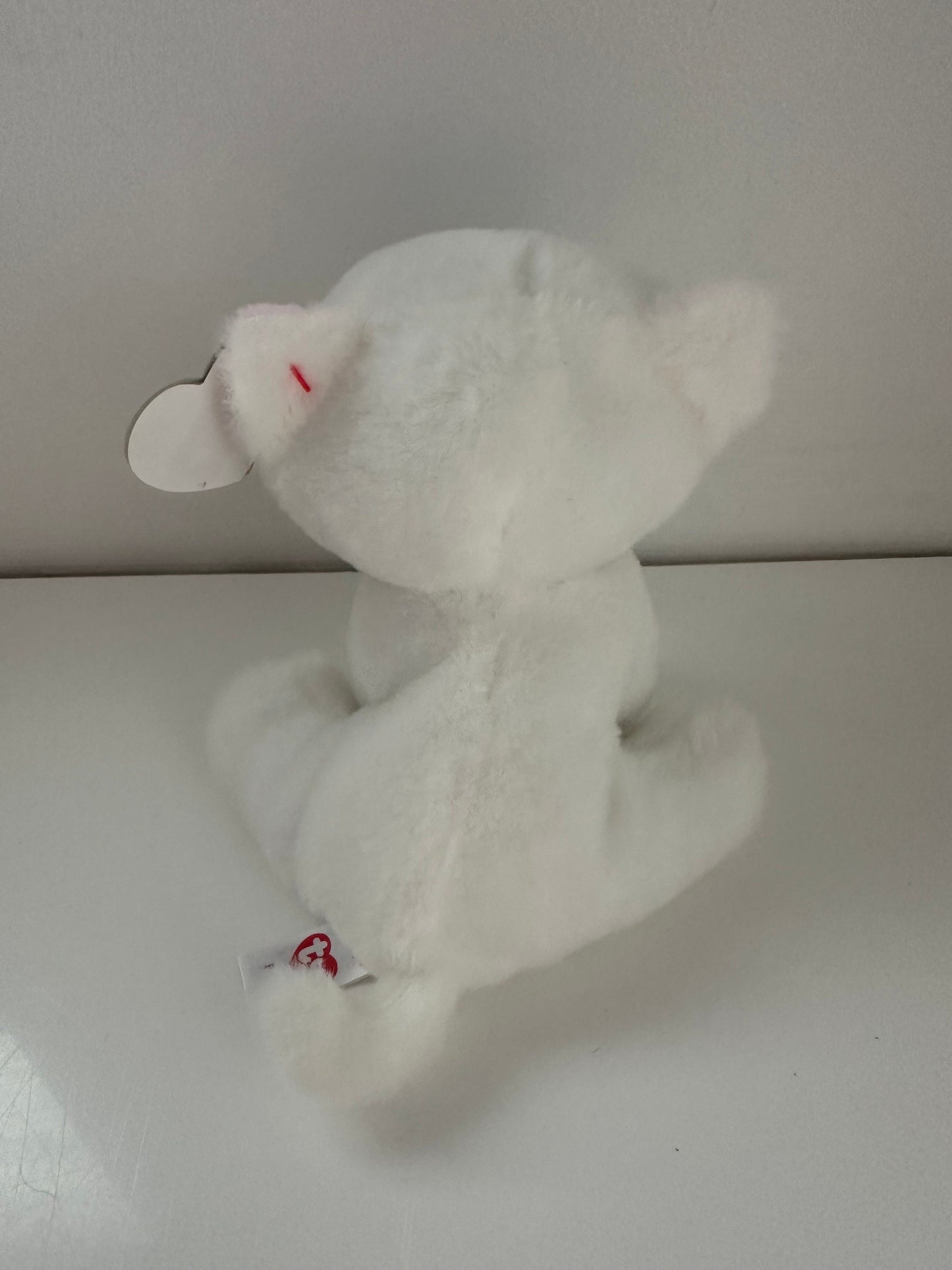 Ty Beanie Baby “Bianca” the Adorable White Cat  with Pink Bow *Rare*! (8 inch)