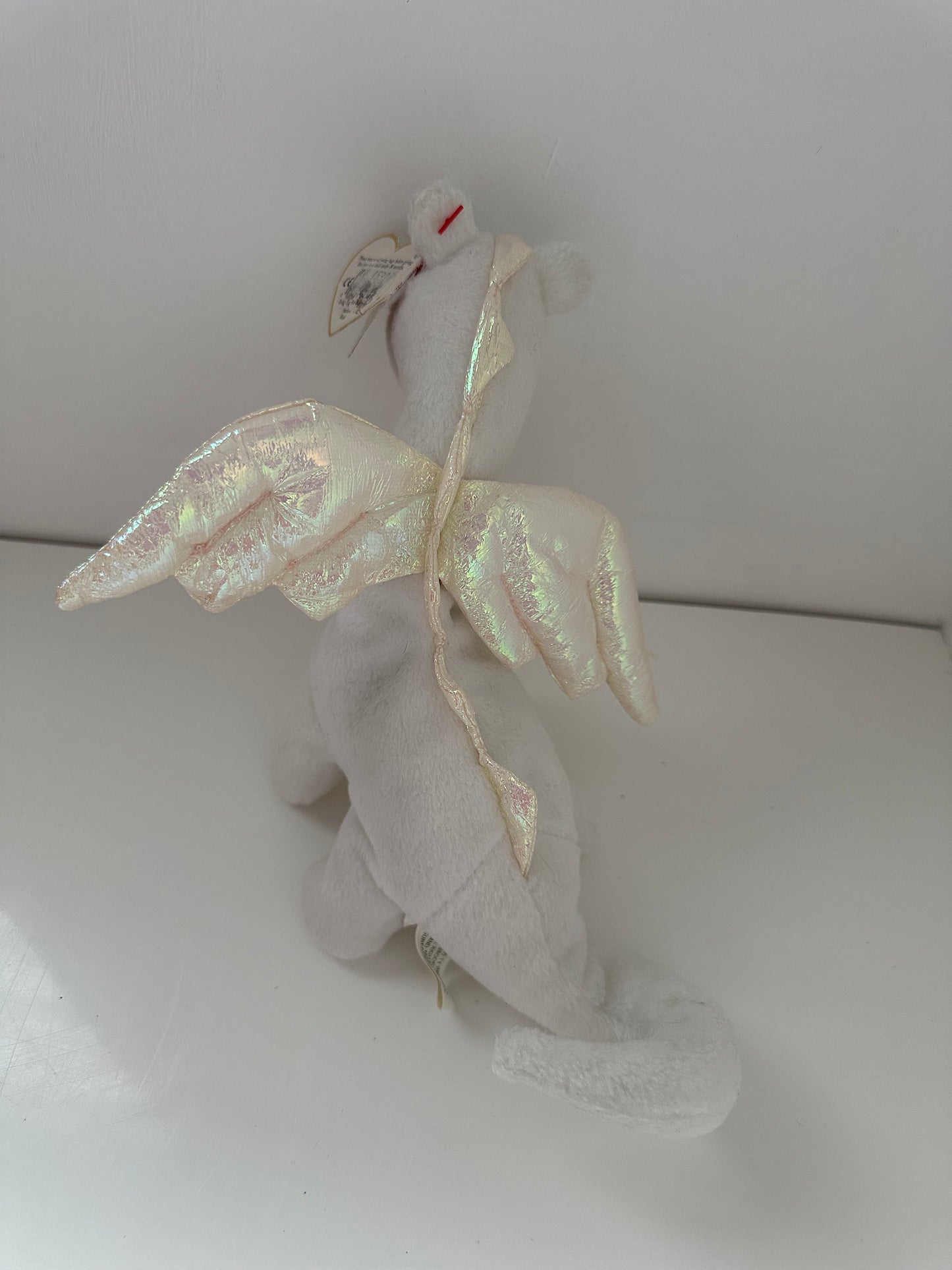 Ty Beanie Baby “Magic” the White Dragon - 3rd Generation Hang Tag, 1st Gen Canadian Tush Tag - Non Mint Tag *Rare*