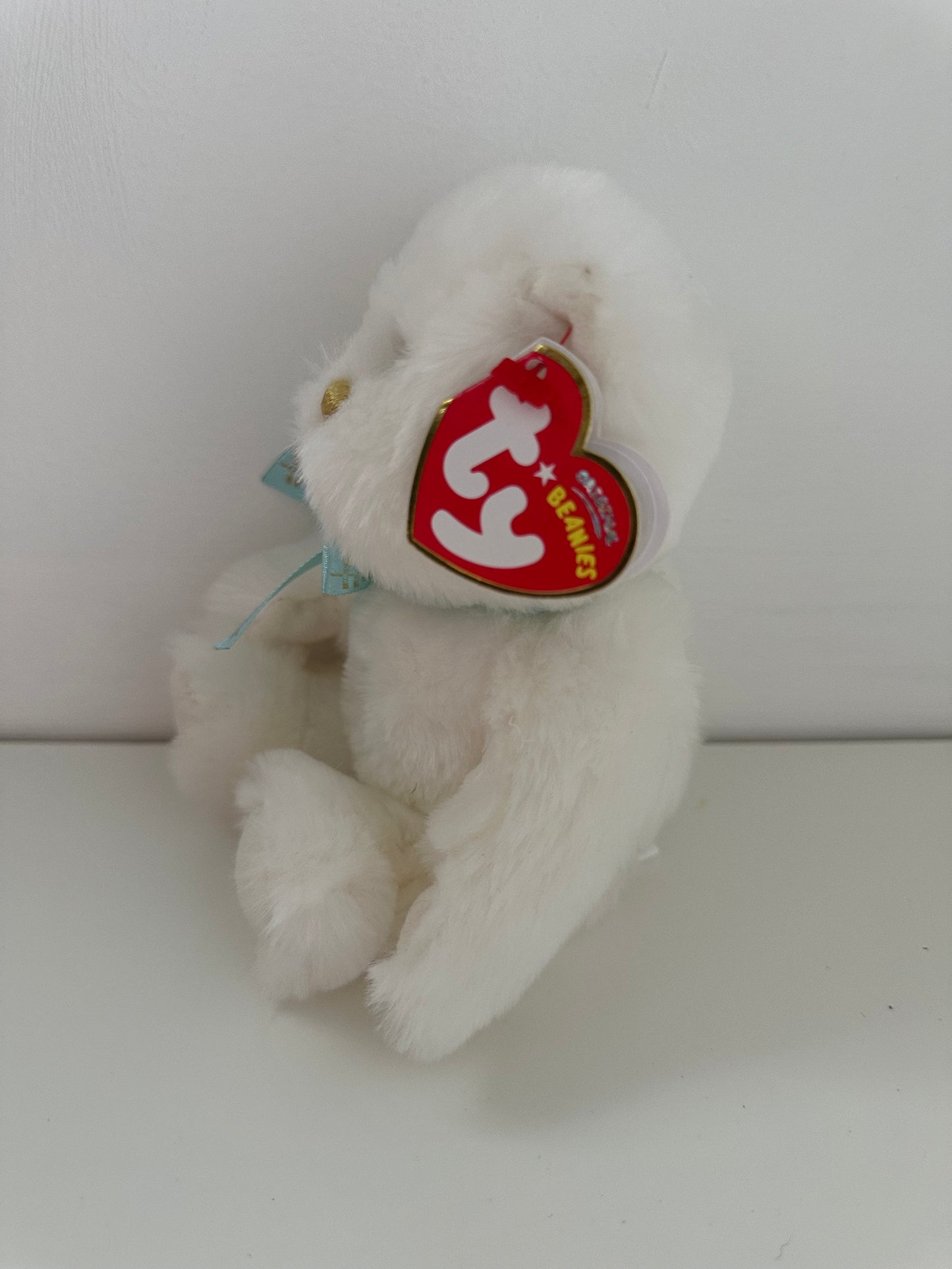 Ty Beanie Baby “Nimbus” the Bear - Tiffany Blue Ribbon Version - Harrod’s UK Exclusive with Certificate *Rare* (6 inch)