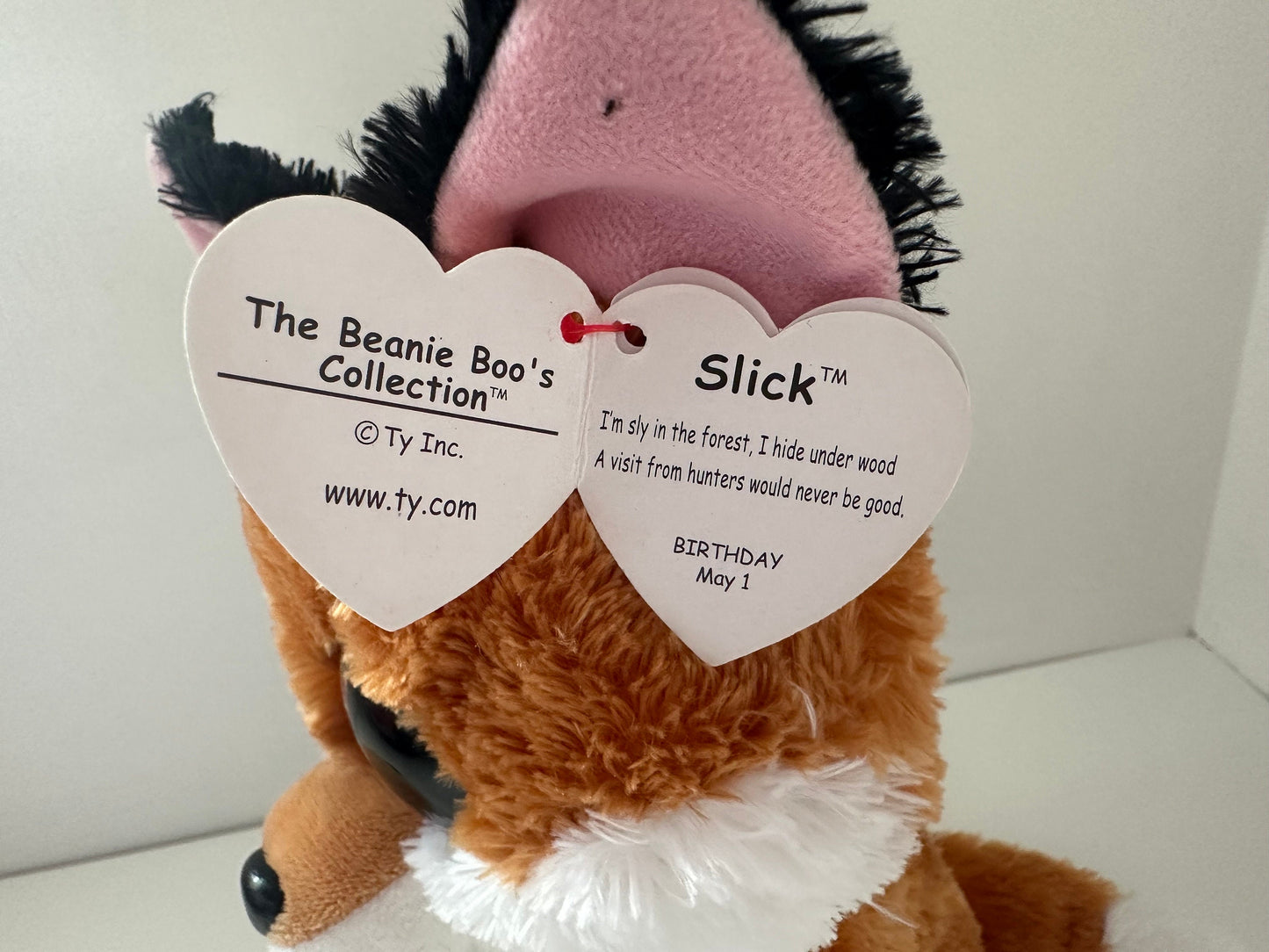 TY Beanie Boo Slick the Fox (Larger 9 inch)