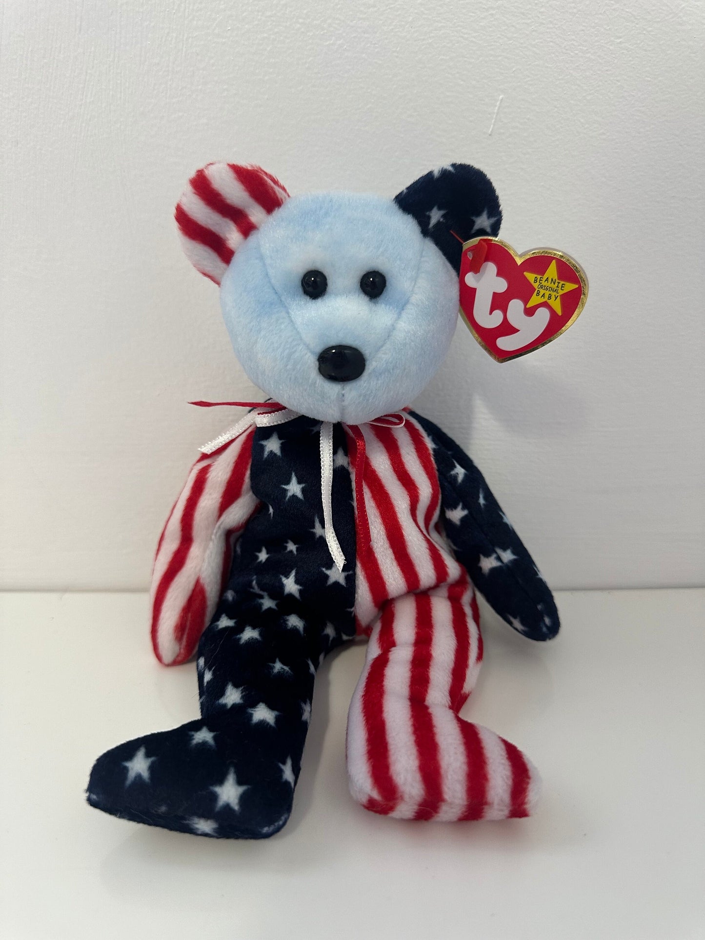 Ty Beanie Baby “Spangle” the USA Bear Blue Face Version! (8.5 inch)