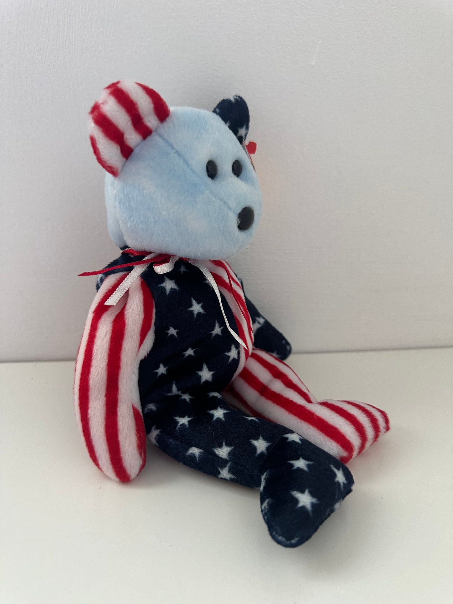 Ty Beanie Baby “Spangle” the USA Bear Blue Face Version! (8.5 inch)