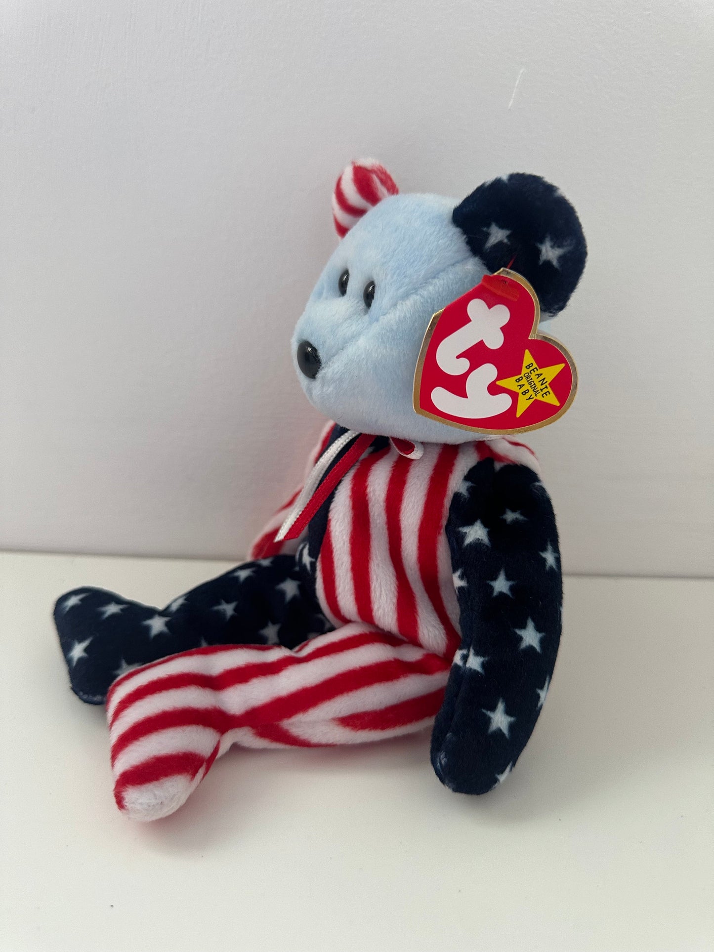 Ty Beanie Baby “Spangle” the USA Bear Blue Face Version! (8.5 inch)