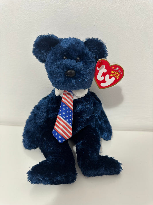 Ty Beanie Baby “Pops” the Father’s Day Bear - USA Tie Version! (8.5 inch)