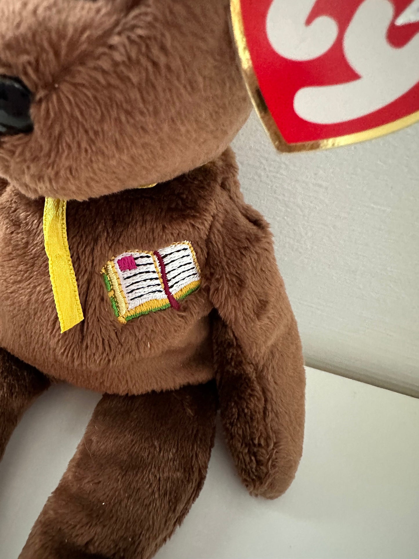 Ty Beanie Baby “William” the Bear - Europe Exclusive - Open Book Version (8.5 inch)