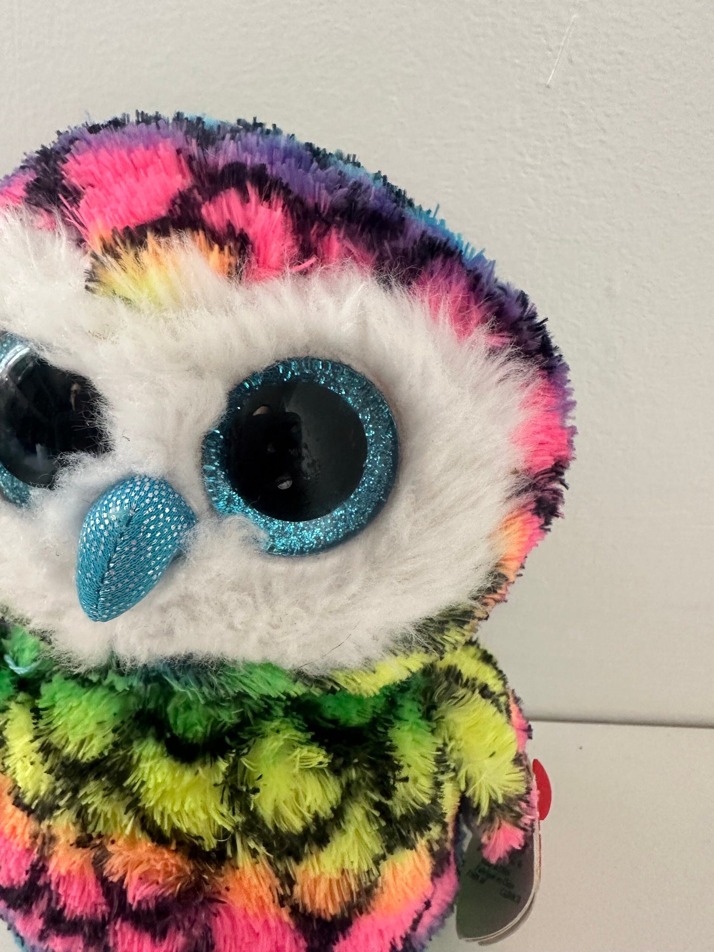 Ty Beanie Boo “Aria” the Colourful Owl - Claire’s Exclusive - Non Mint Tag and Eye, See Photos (6 inch)