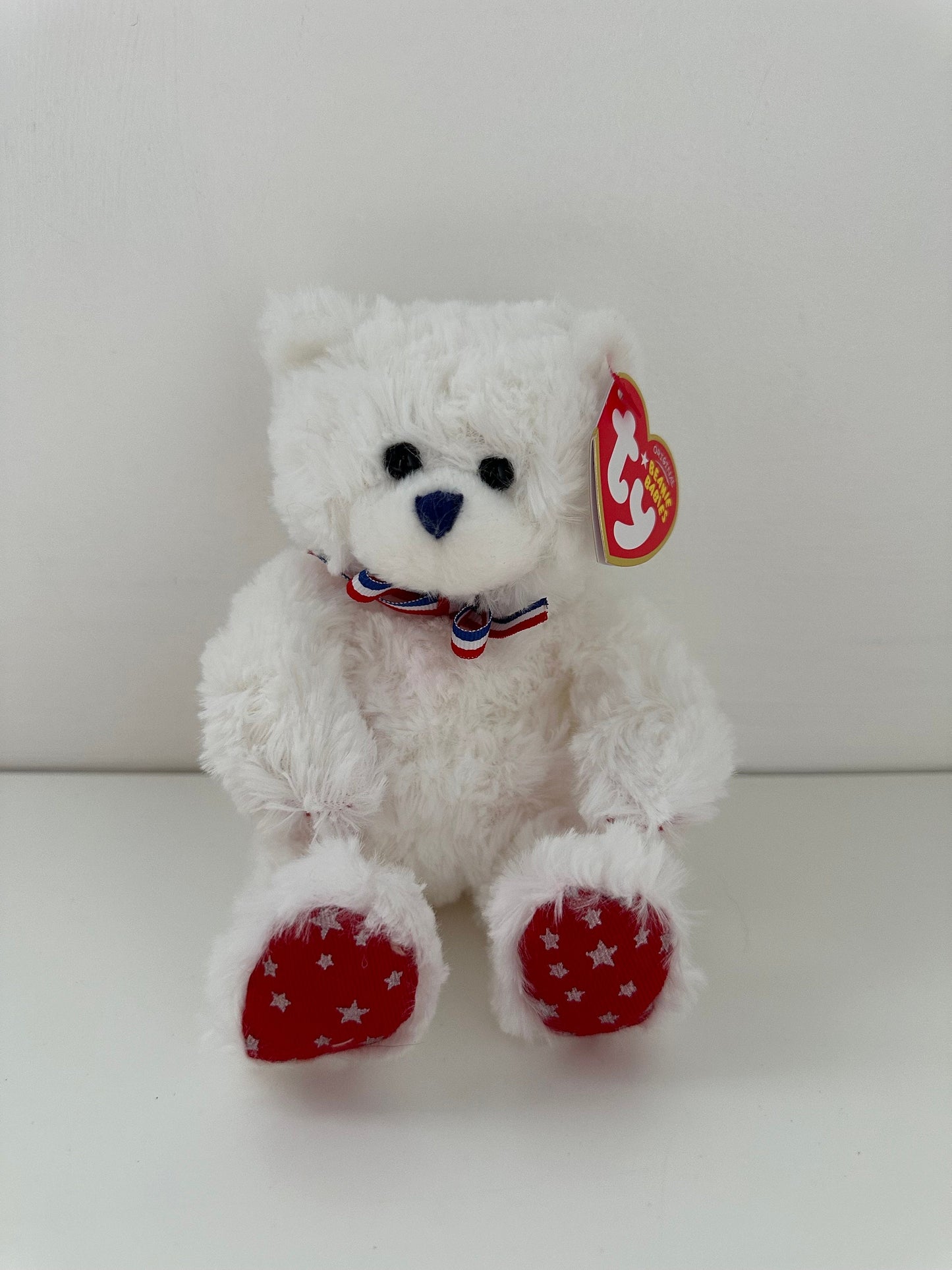 Ty Beanie Baby “Uncle Sam” the White American USA Bear (5.5 inch)