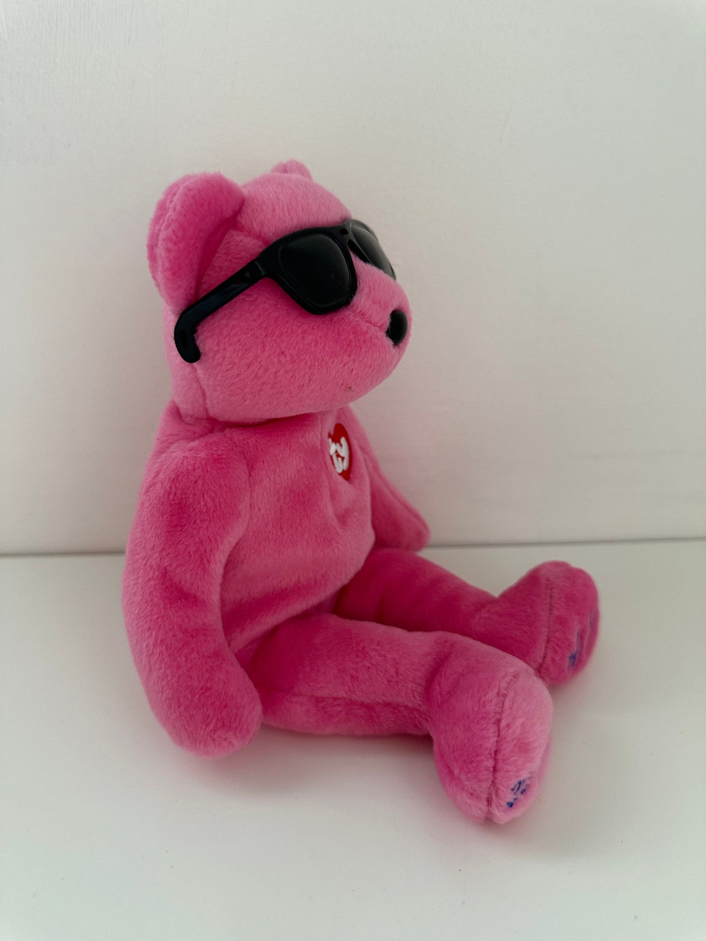 Ty Beanie Baby “Summertime Fun” the Pink Sunglasses Bear, Pink Chicago Version! Trade Show Exclusive! *Rare* (8.5 inch)