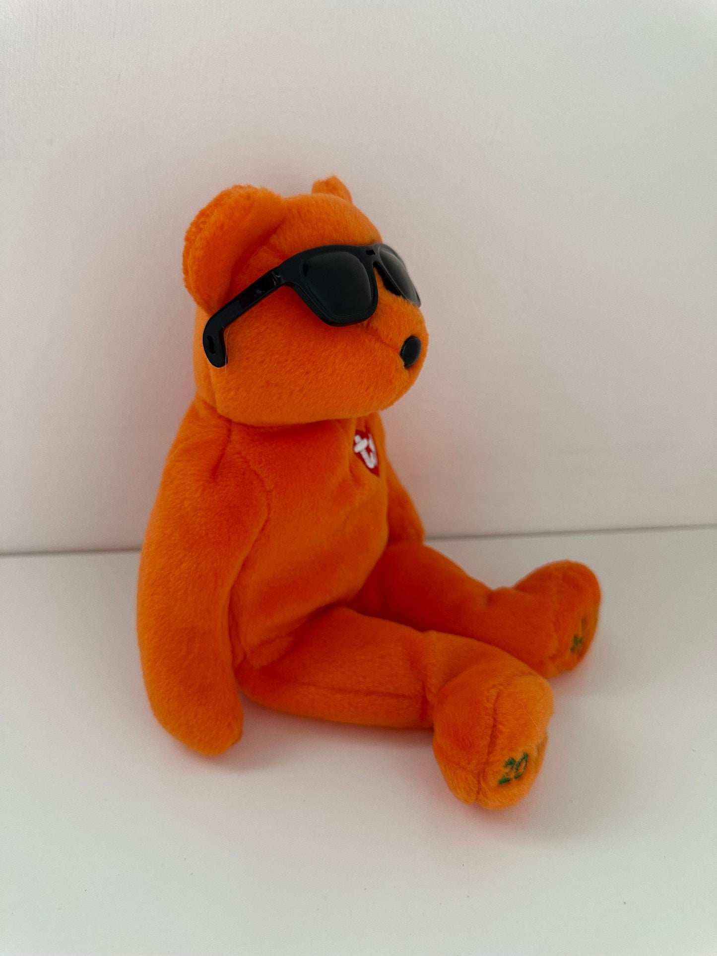 Ty Beanie Baby “Summertime Fun” the Orange Sunglasses Bear, Orange Dallas Version! Trade Show Exclusive! *Rare* (8.5 inch)