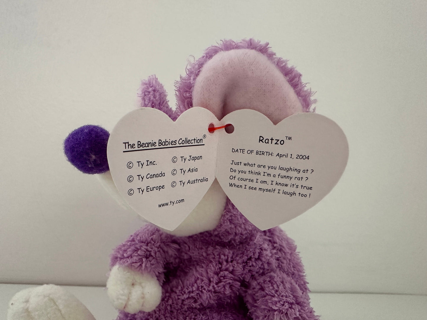 Ty Beanie Baby “Ratzo” the Purple Rat (5.5 inch)