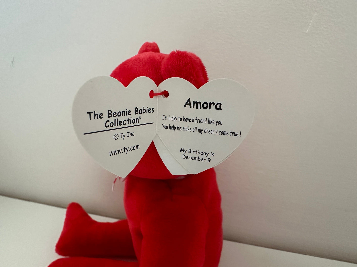 Ty Beanie Baby “Amora” the Valentines Day / Love Bear (8.5 inch)