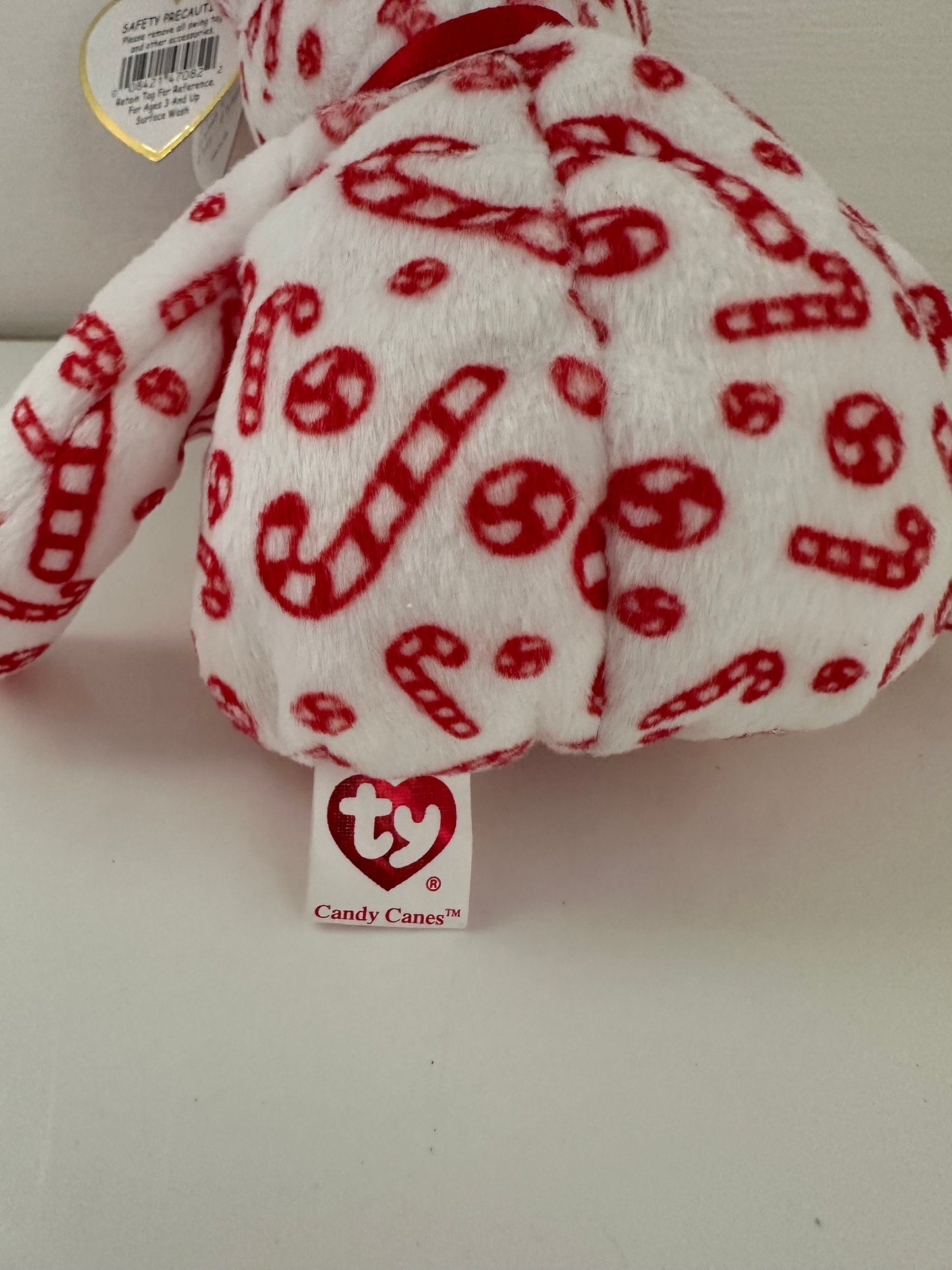 Ty Beanie Baby “Candy Canes” the Holiday Bear - White Version (8.5 inch)