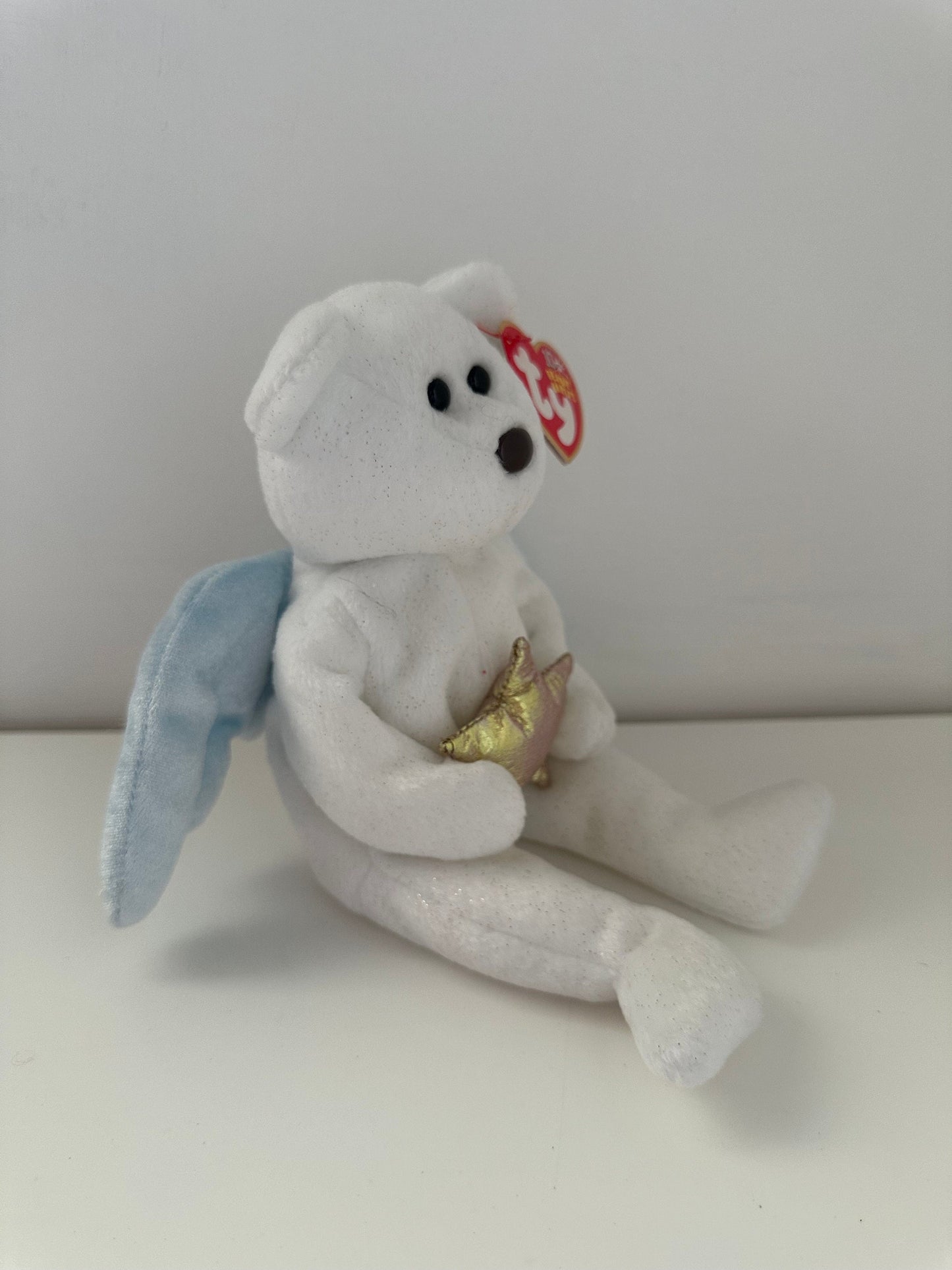 Ty Beanie Baby “Star” the Angel Bear Holding a Gold Star (8.5 inch)