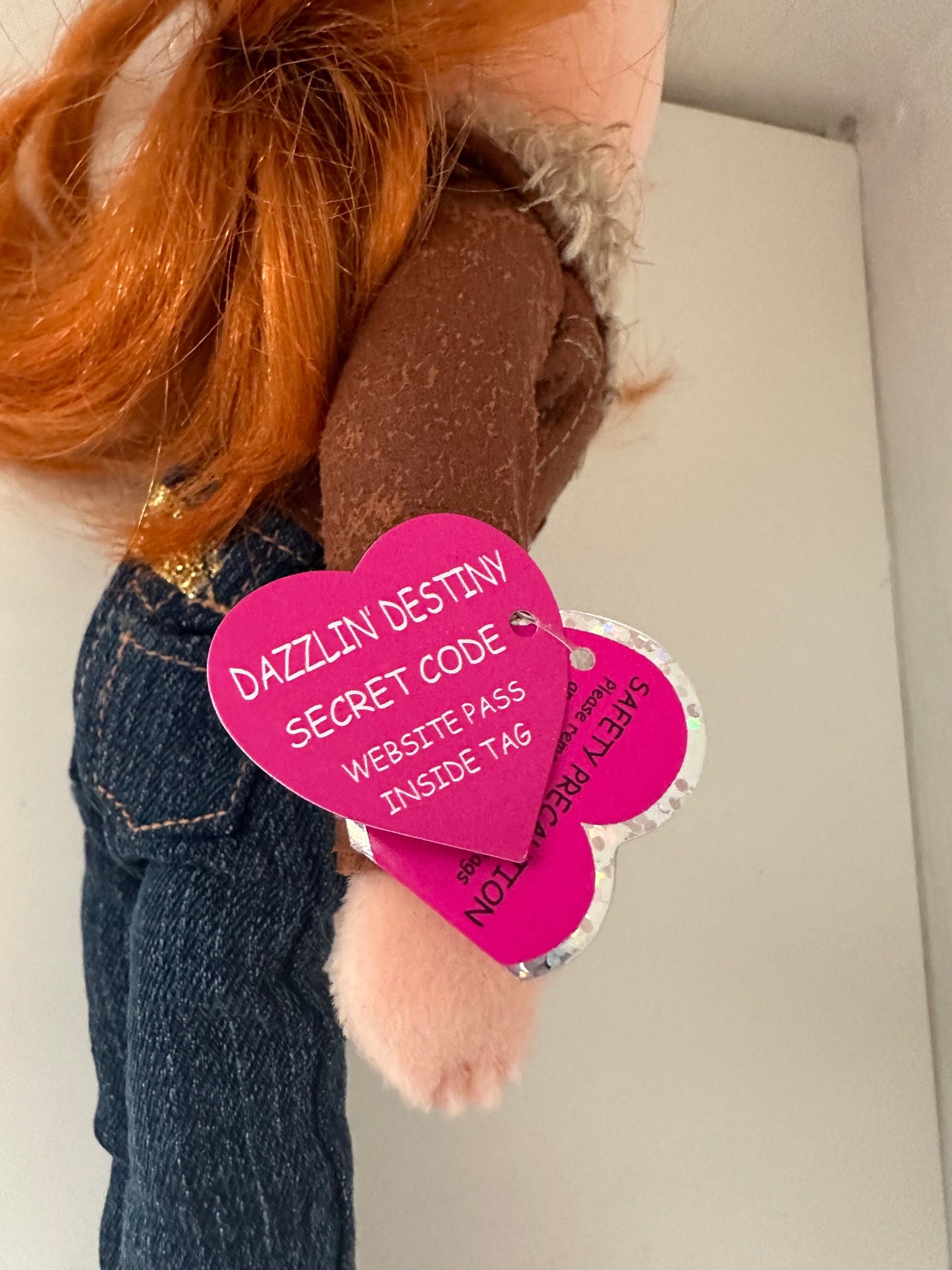 Ty Girlz Collection “Dazzlin Destiny” the Beanie Barbie Doll Red/Orange Hair (13 inch)