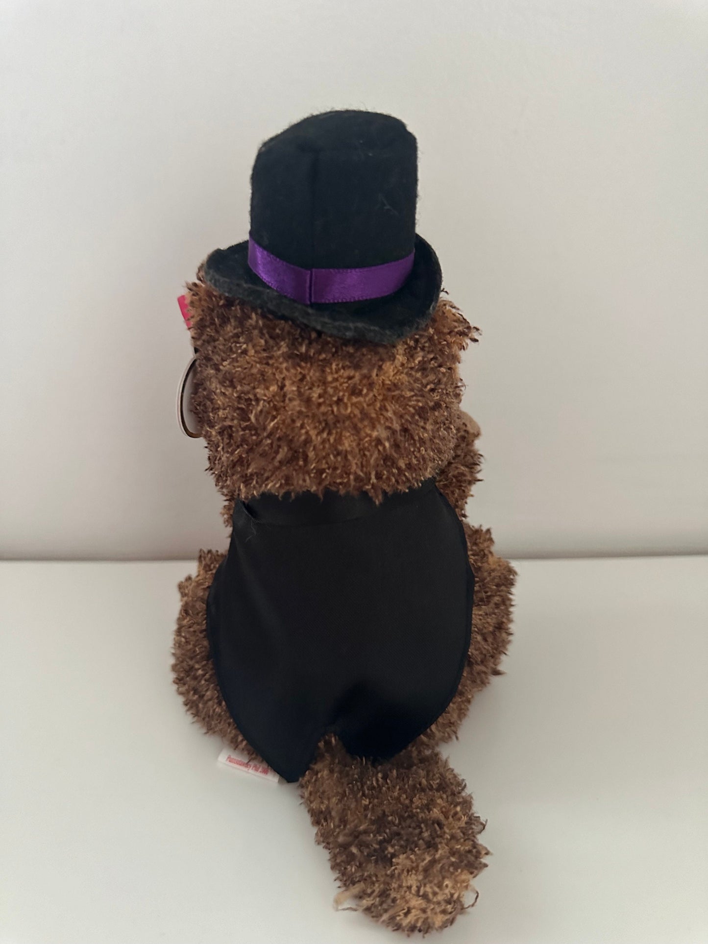 Ty Beanie Baby “Punxsutawney Phil” the Groundhog Day  with Purple Bow Tie (6.5 inch)