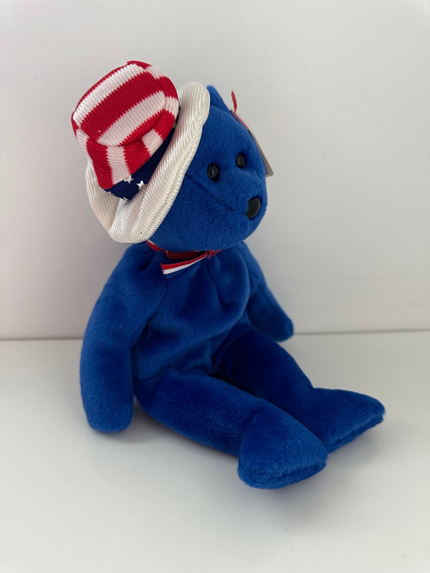 Ty Beanie Baby “Sam” the Blue American Bear with Patriotic Hat! (8.5 inch)