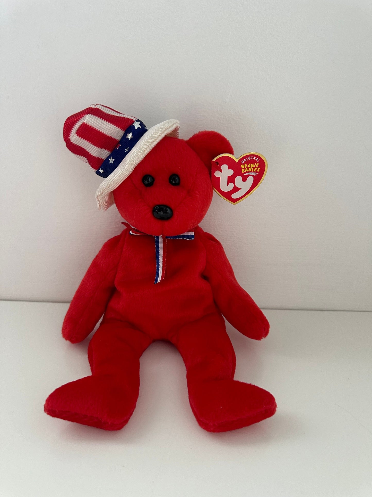 Ty Beanie Baby “Sam” the Red American Bear with Patriotic Hat! (8.5 inch)