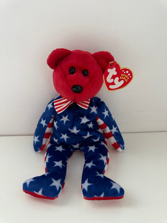 Ty Beanie Baby “Liberty” the Red and Blue Patriotic American Bear (8.5 inch)