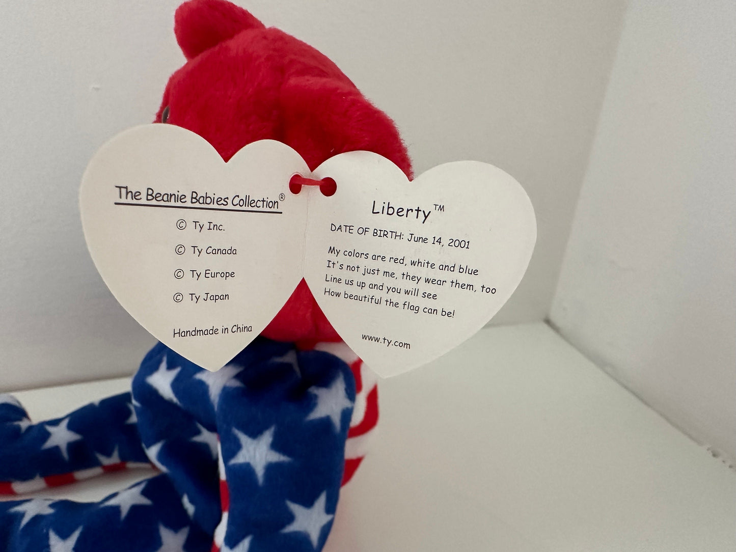 Ty Beanie Baby “Liberty” the Red and Blue Patriotic American Bear (8.5 inch)