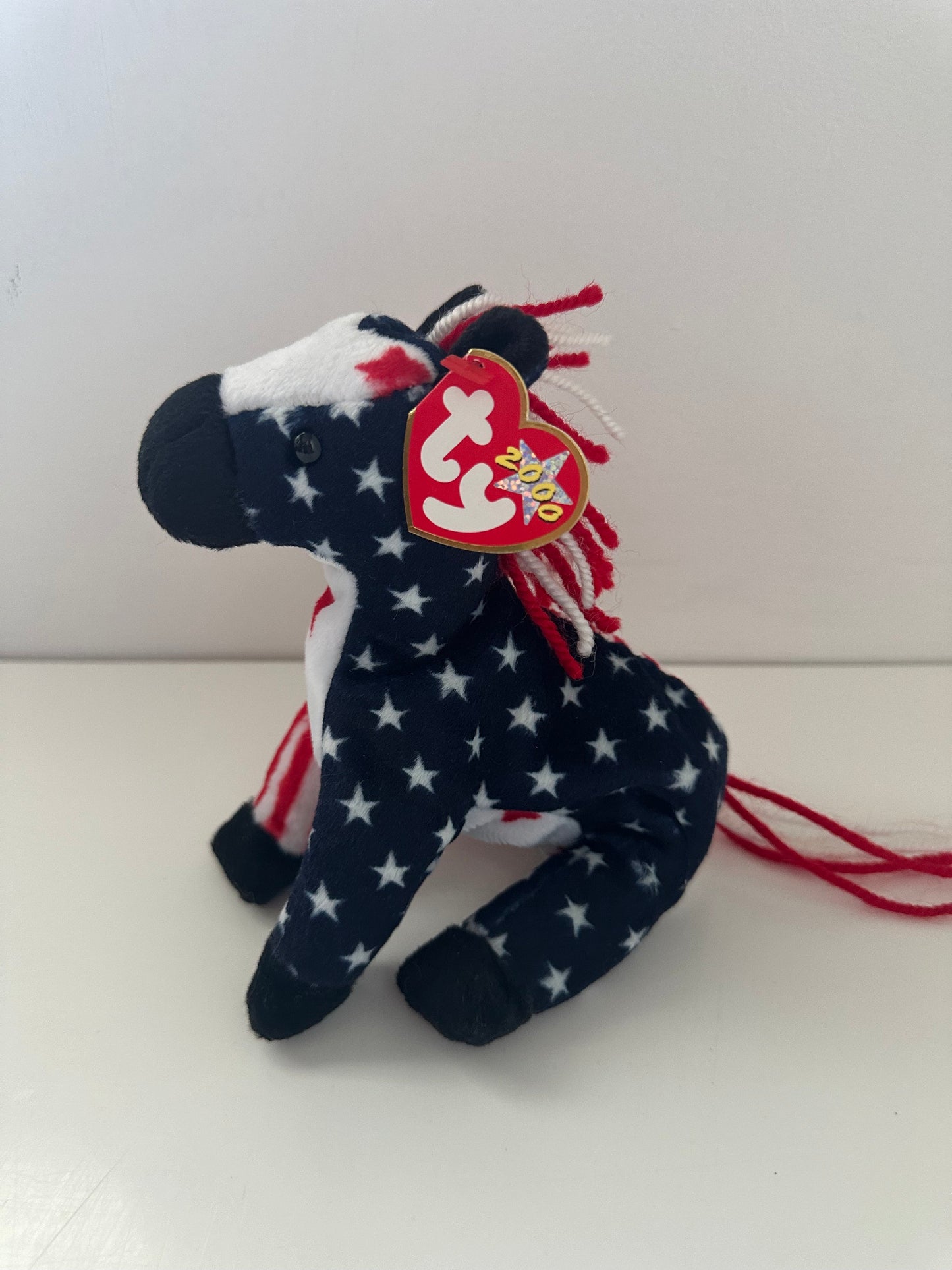 Ty Beanie Babies “Lefty 2000” the Patriotic American Donkey! (6 inch)