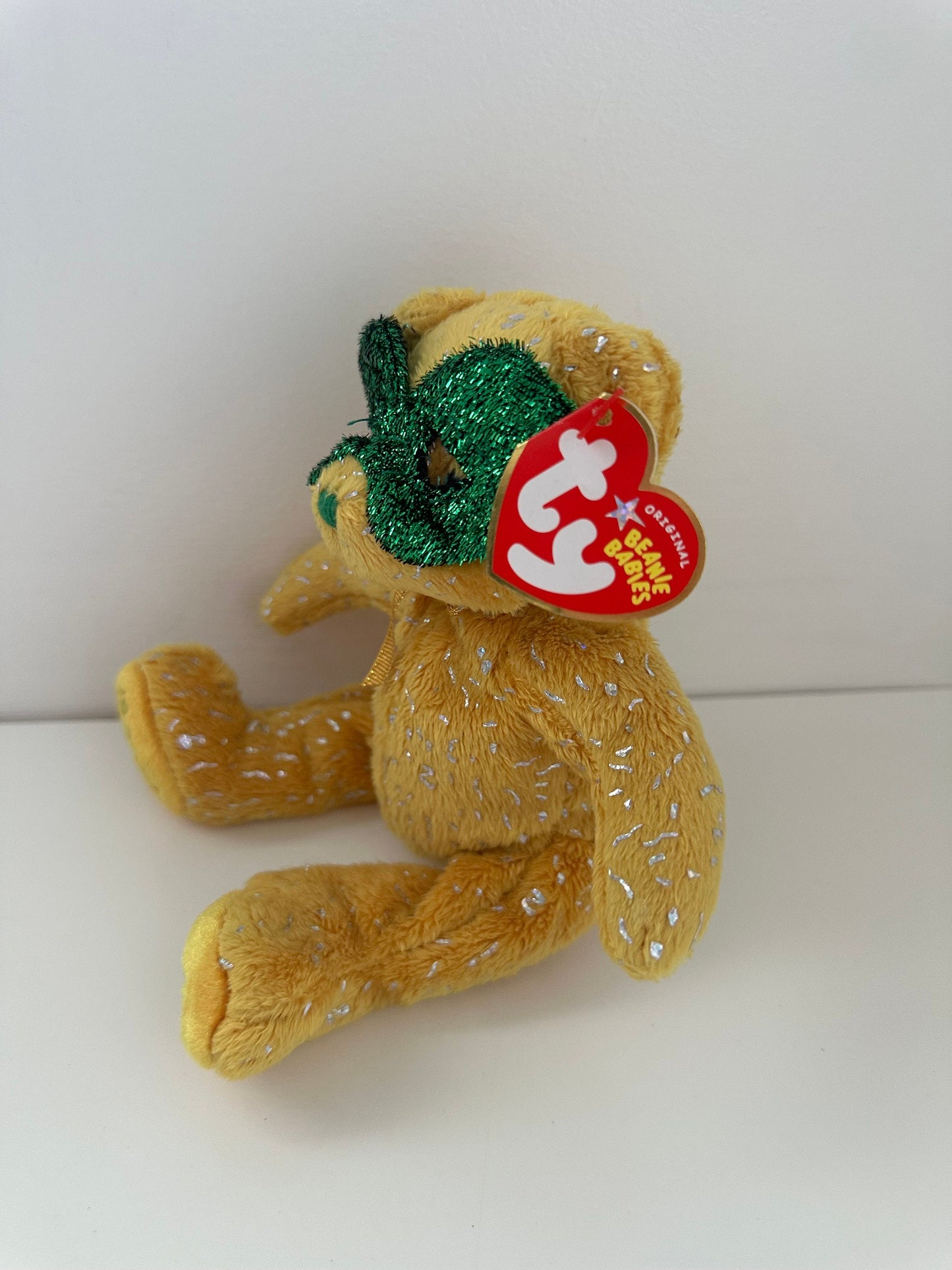 Ty Beanie Baby “Masque” the Yellow Mardi Gras Bear! (7.5 inch)