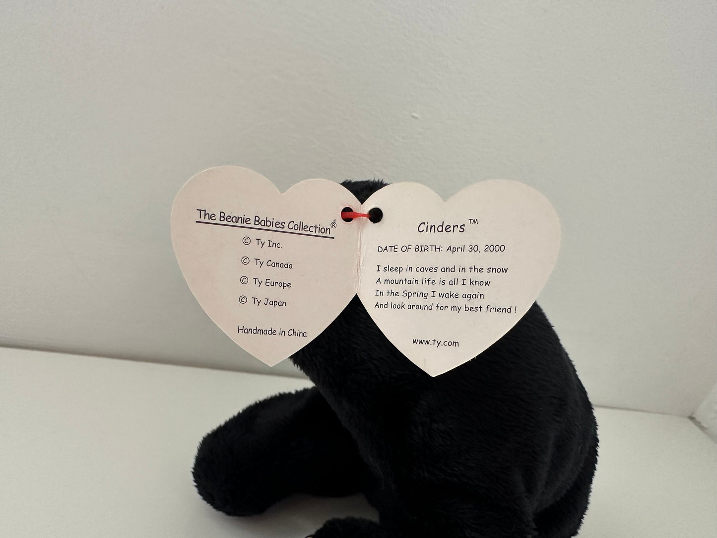 Ty Beanie Baby “Cinders” the Black Bear (6.5 inch)