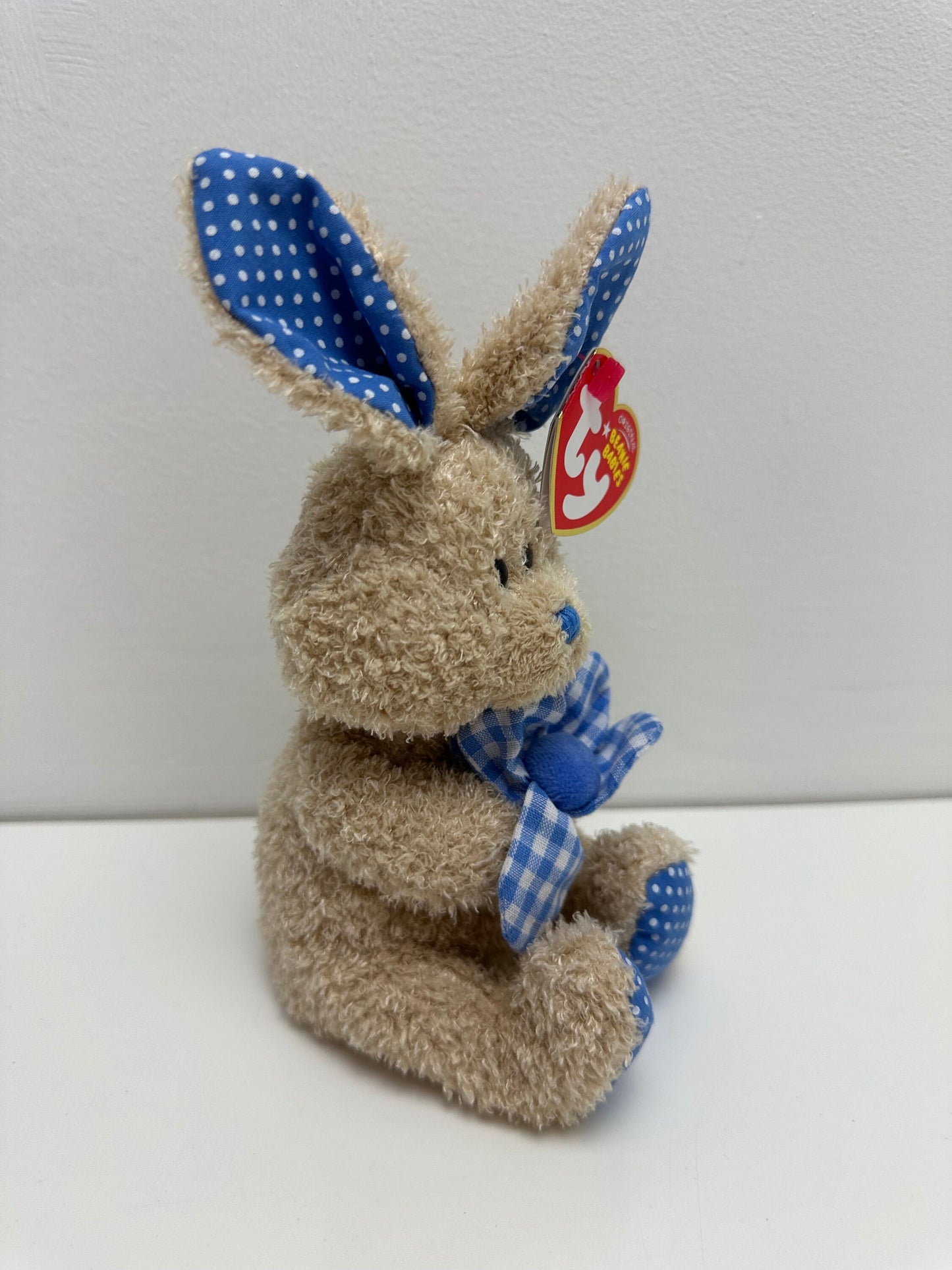 Ty Beanie Baby “Posy” the Bunny Holding Blue Flower  (7 inch)