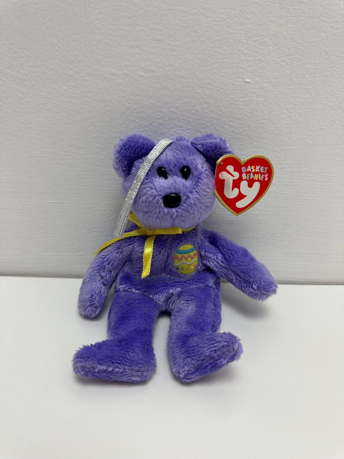 Ty Basket Beanies “Eggs III” the Purple Easter Egg Bear! Perfect for Easter Decorations (4 inch)