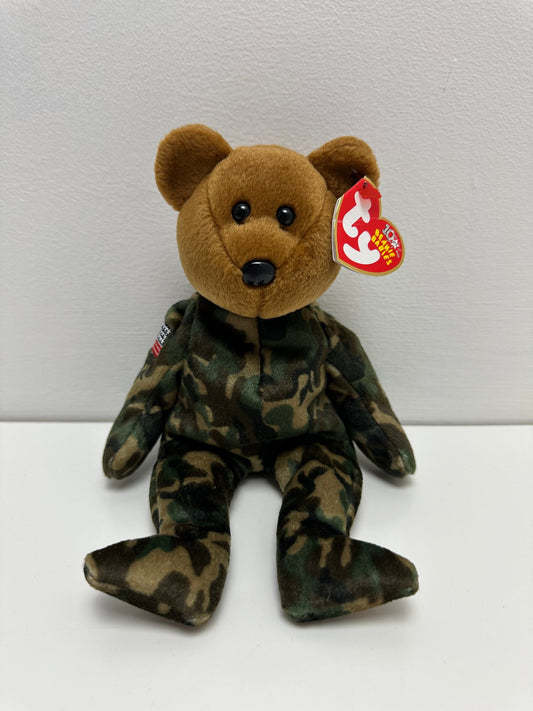 Ty Beanie Baby “Hero” the Army Bear - USA Exclusive - US Flag on Arm (8.5 inch)