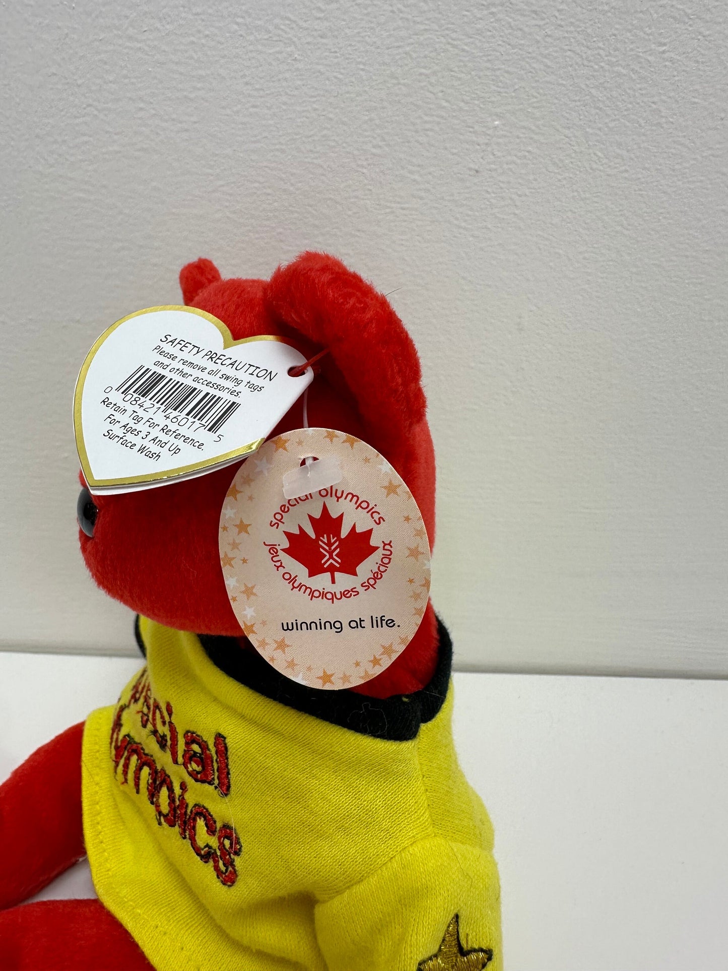 Ty Beanie Baby “Canada” the I Love Canada - Special Olympics Bear - Yellow Shirt Version! (8.5 inch)