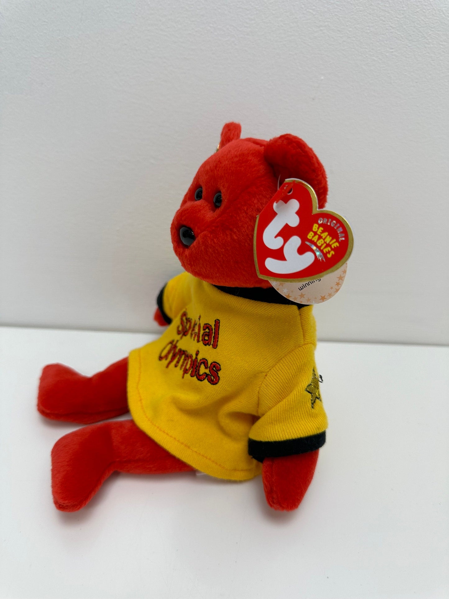 Ty Beanie Baby “Canada” the I Love Canada - Special Olympics Bear - Gold Shirt Version! (8.5 inch)