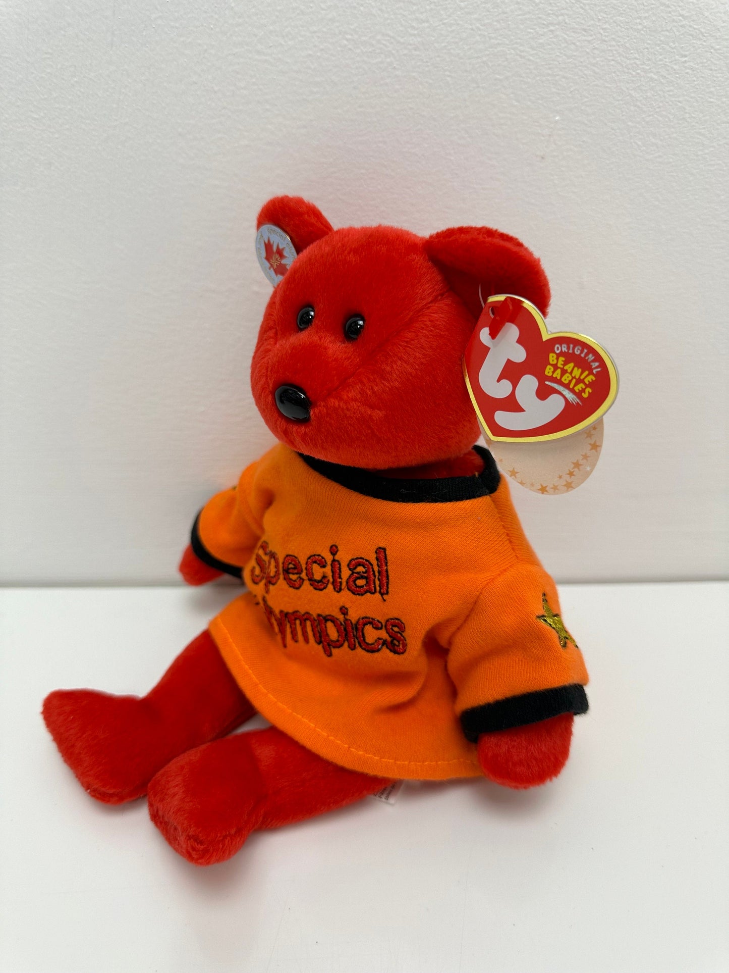 Ty Beanie Baby “Canada” the I Love Canada - Special Olympics Bear - Orange Shirt Version! (8.5 inch)