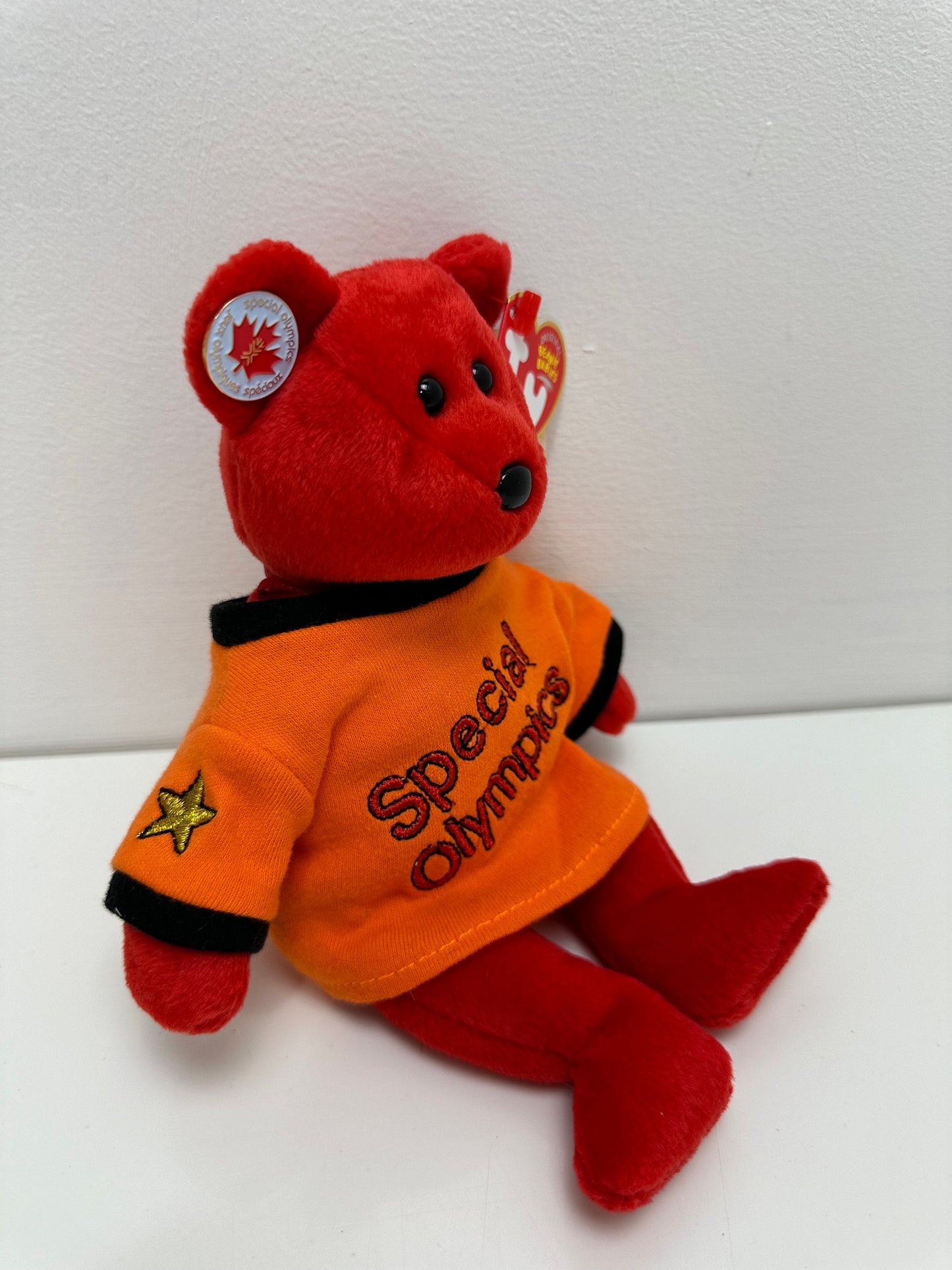 Ty Beanie Baby “Canada” the I Love Canada - Special Olympics Bear - Orange Shirt Version! (8.5 inch)