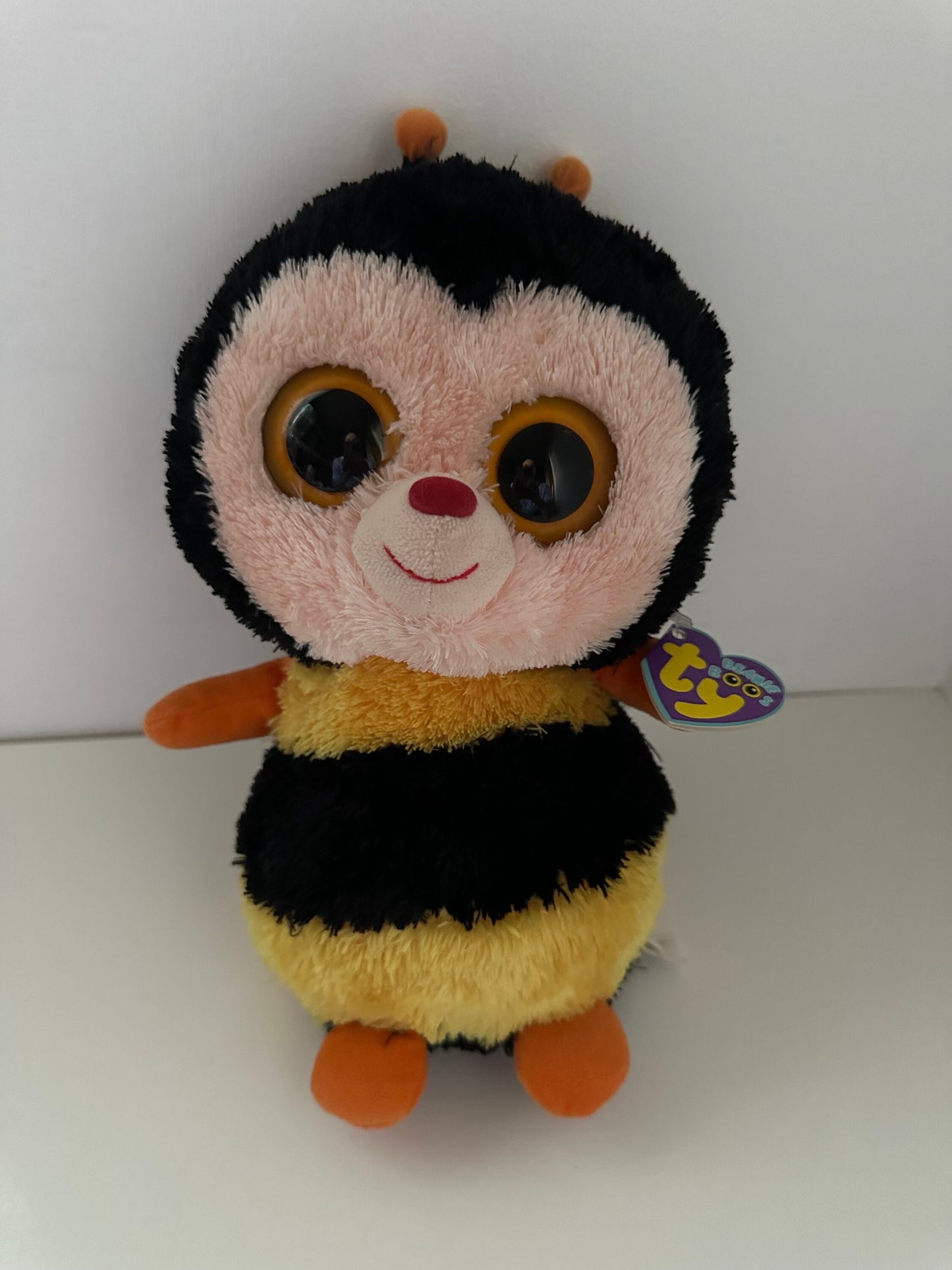 TY Beanie Boo “Sting” the Bumblebee - Solid Eyes (Larger 9 inch)