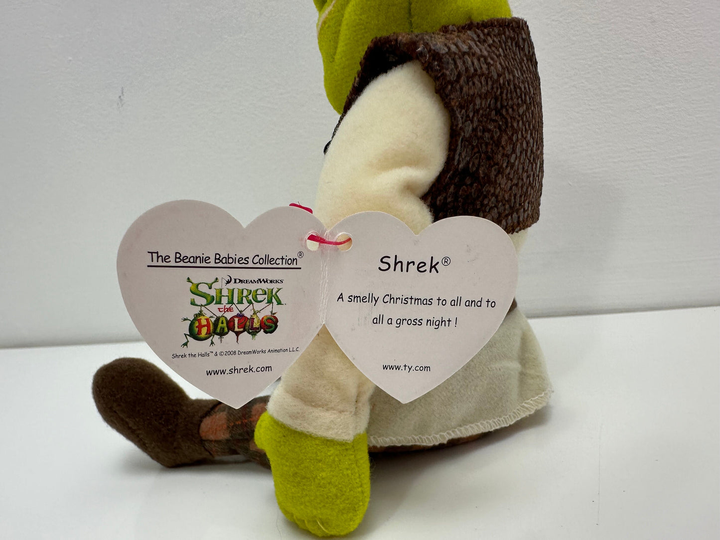 Ty Beanie Baby “Shrek” the Ogre - Shrek the Halls! Shrek DVD Exclusive (8 inch)