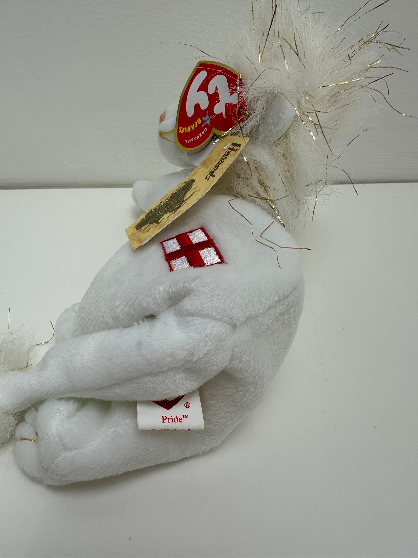 Ty Beanie Baby “Pride” the White Lion - UK EXCLUSIVE with Harrods Tag! (8 inch)