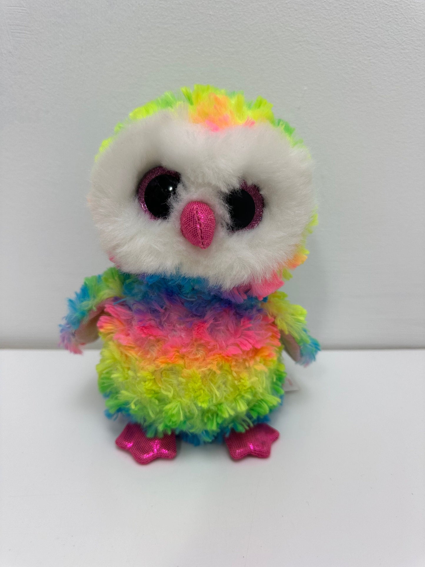 TY Beanie Boo “Owen” the Tie Dye Owl - No Hang Tag (6 inch)