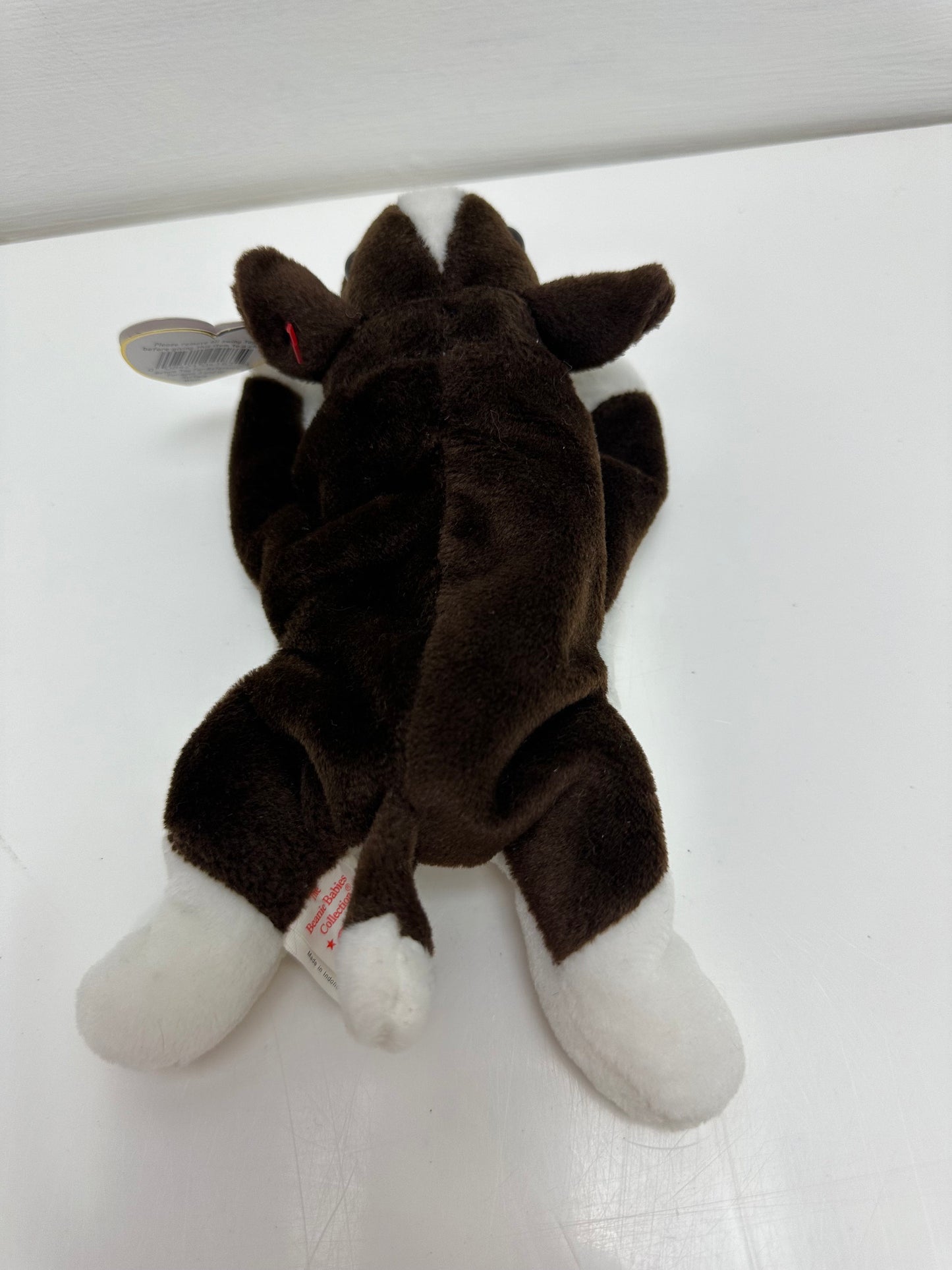 Ty Beanie Baby “Bruno” the Bull Terrier Dog  - Handmade in Indonesia with Canadian Tush (8.5 inch)