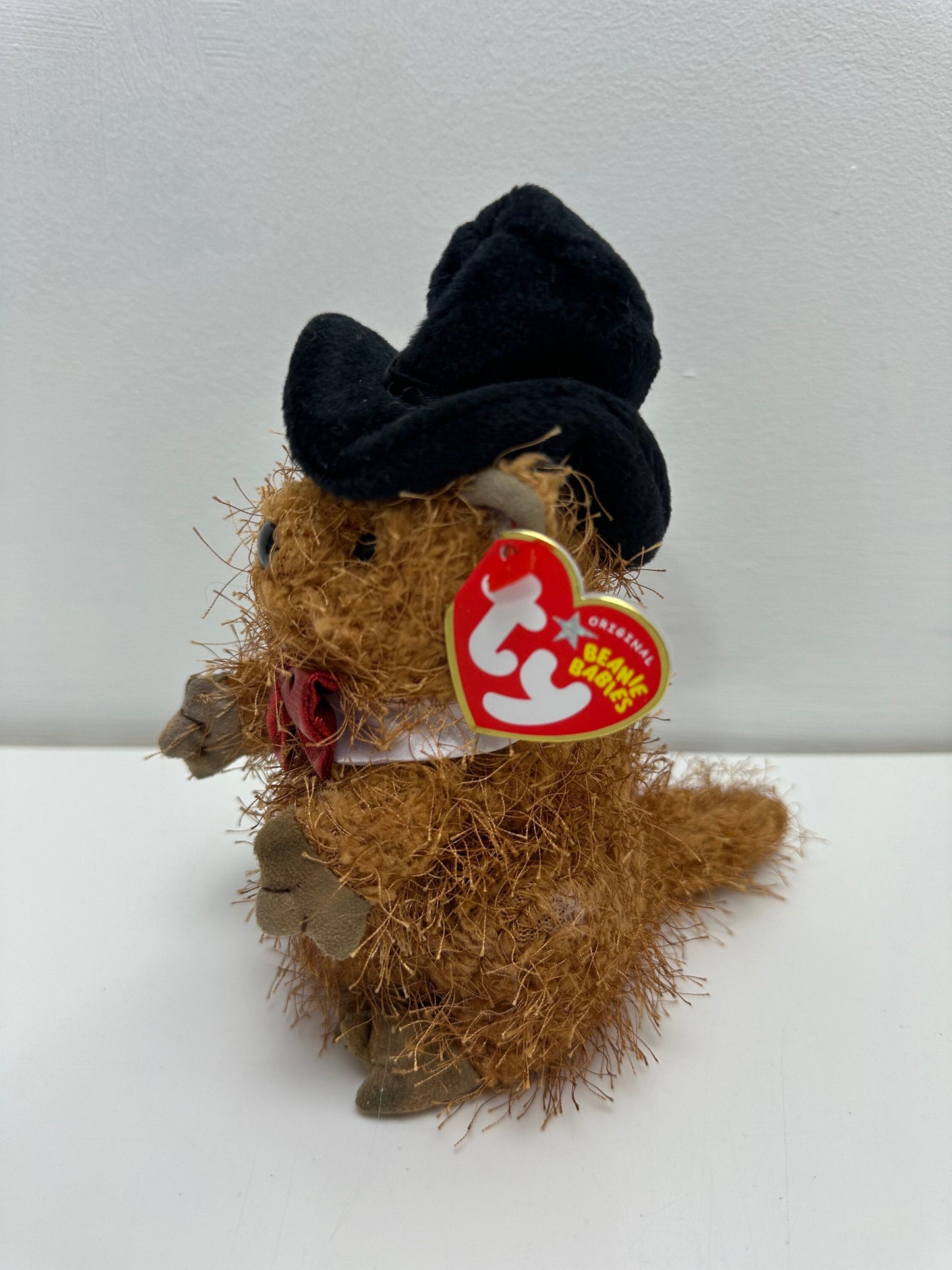 Ty Beanie Baby “Punxsutawney Phil” the Groundhog Day  - Red Bow Tie (6.5 inch)