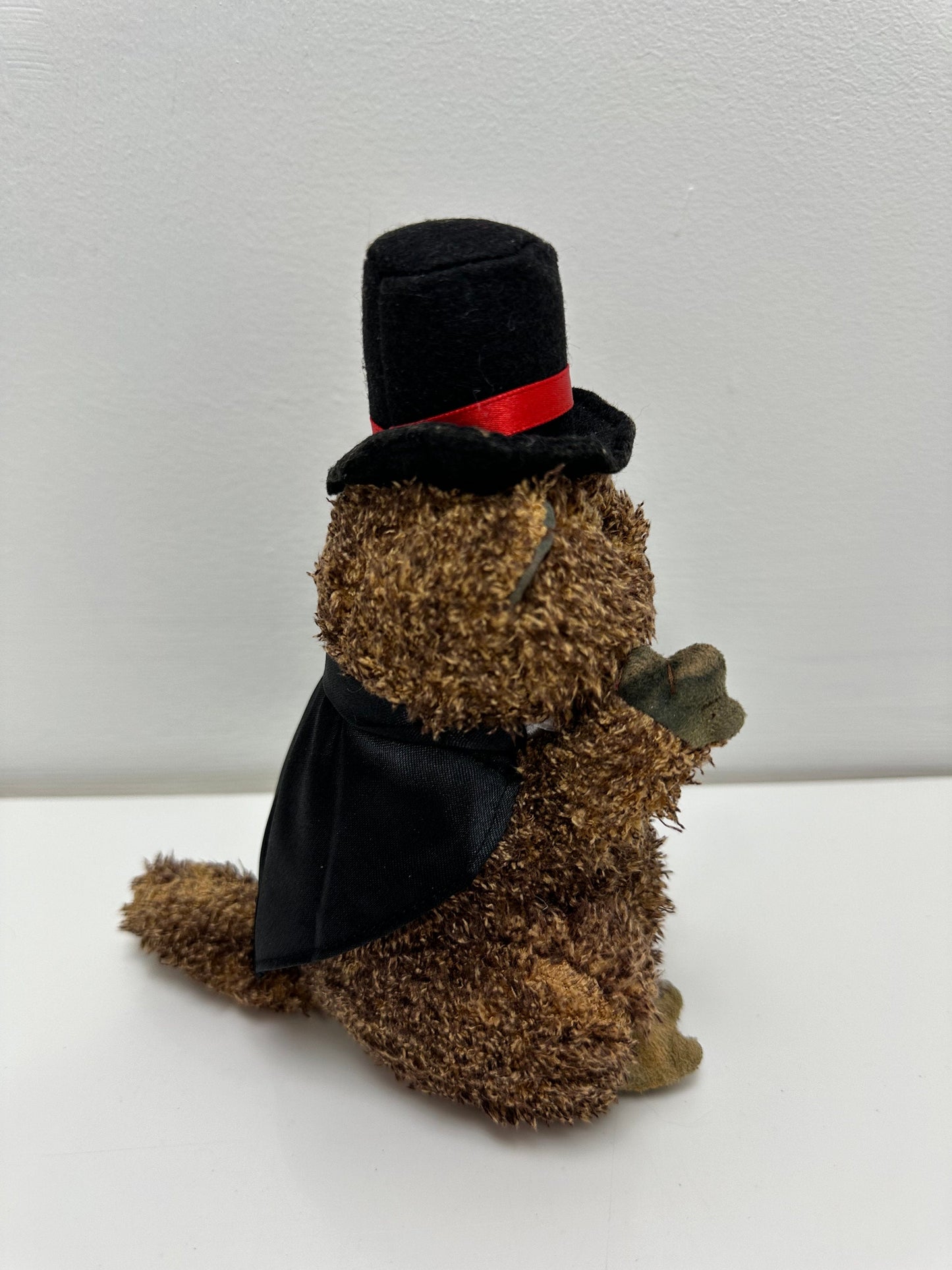 Ty Beanie Baby “Punxsutawney Phil” the Groundhog Day  with Red Bow Tie (6.5 inch)