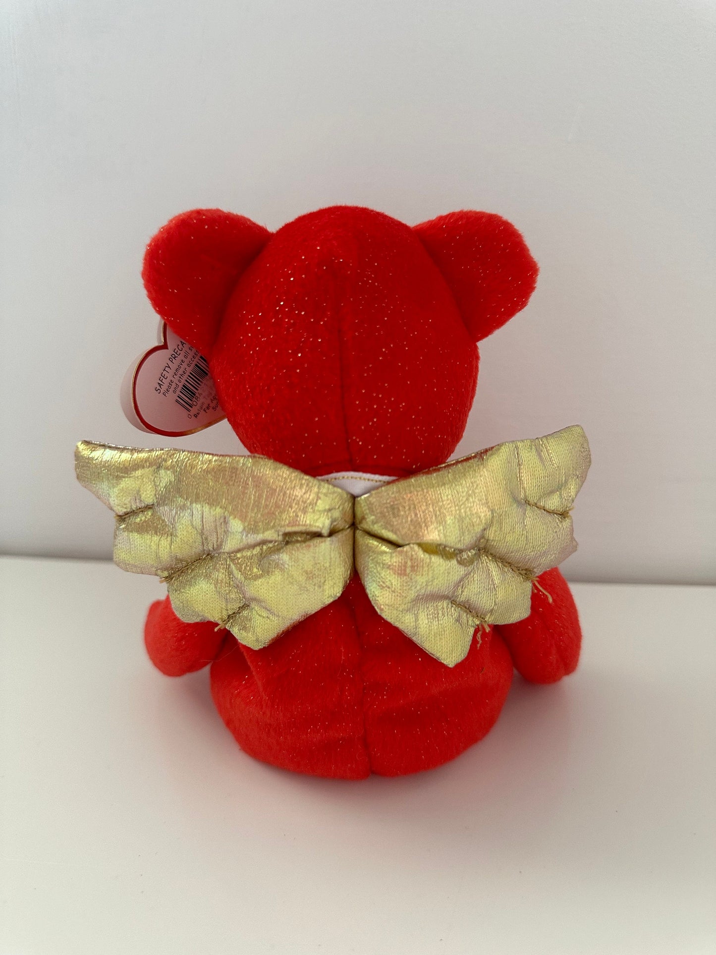 Ty Beanie Baby “Gift” the Angel Bear with Wings - Red Version Peace - Hallmark Gold Crown Exclusive (8.5 inch)