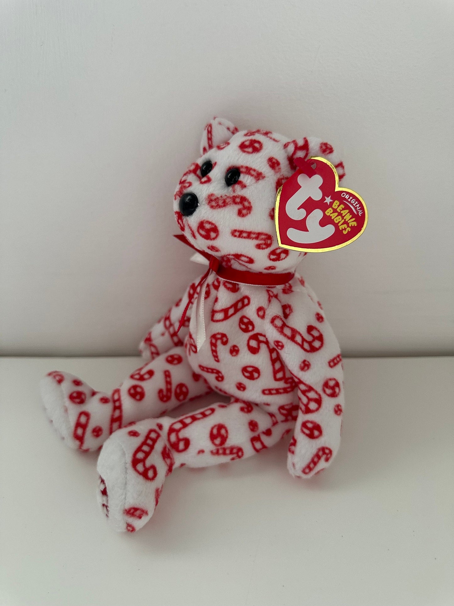 Ty Beanie Baby “Candy Canes” the Holiday Bear - White Version (8.5 inch)