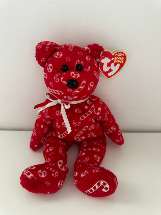 Ty Beanie Baby “Candy Canes” the Holiday Bear - Red Version (8.5 inch)