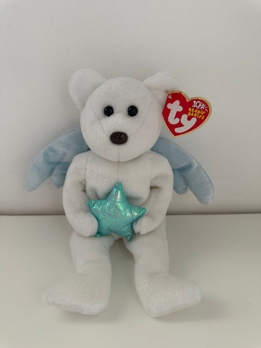 Ty Beanie Baby “Star” the Angel Bear Holding a Blue Star (8.5 inch)