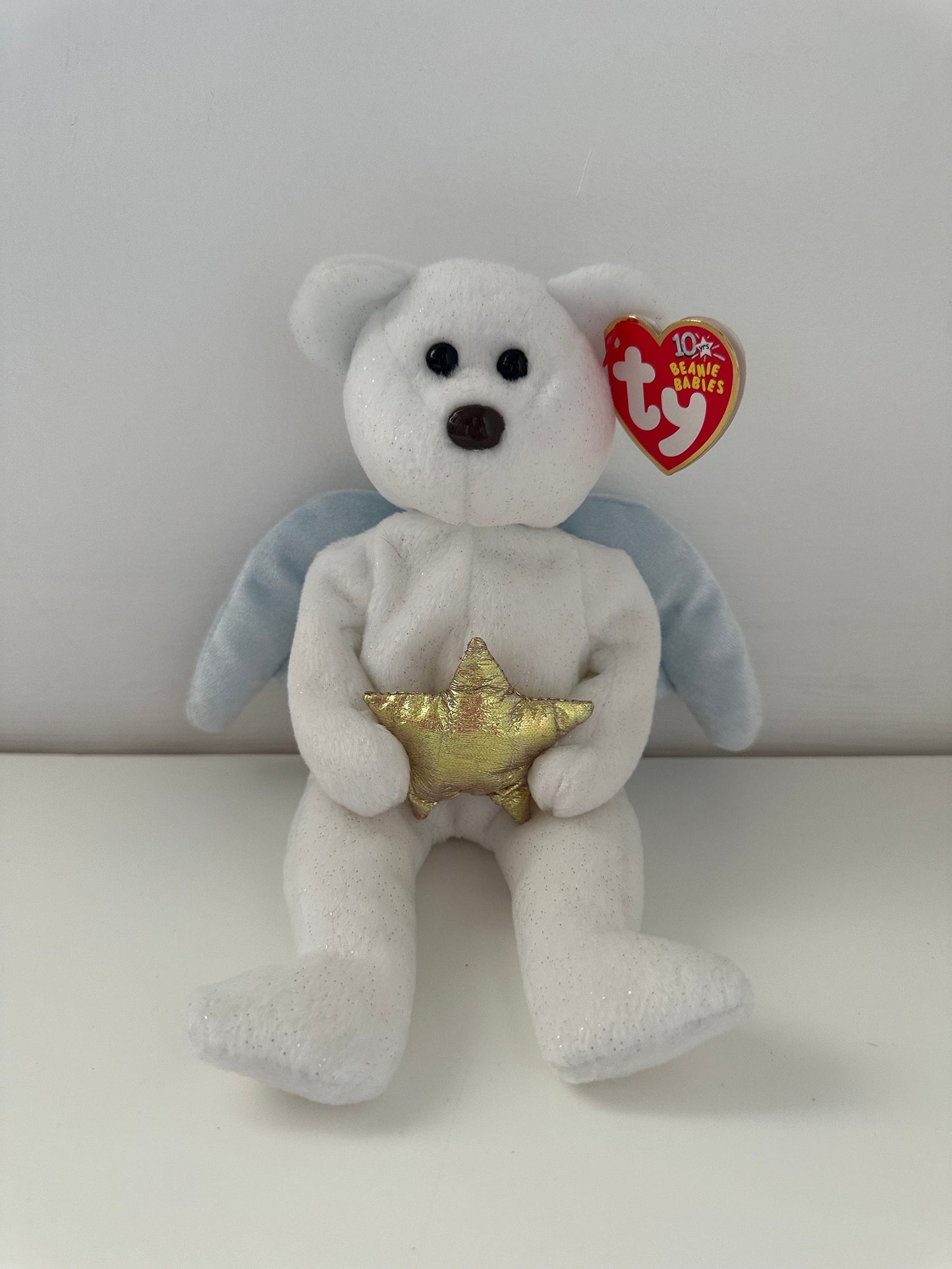 Ty Beanie Baby “Star” the Angel Bear Holding a Gold Star (8.5 inch)