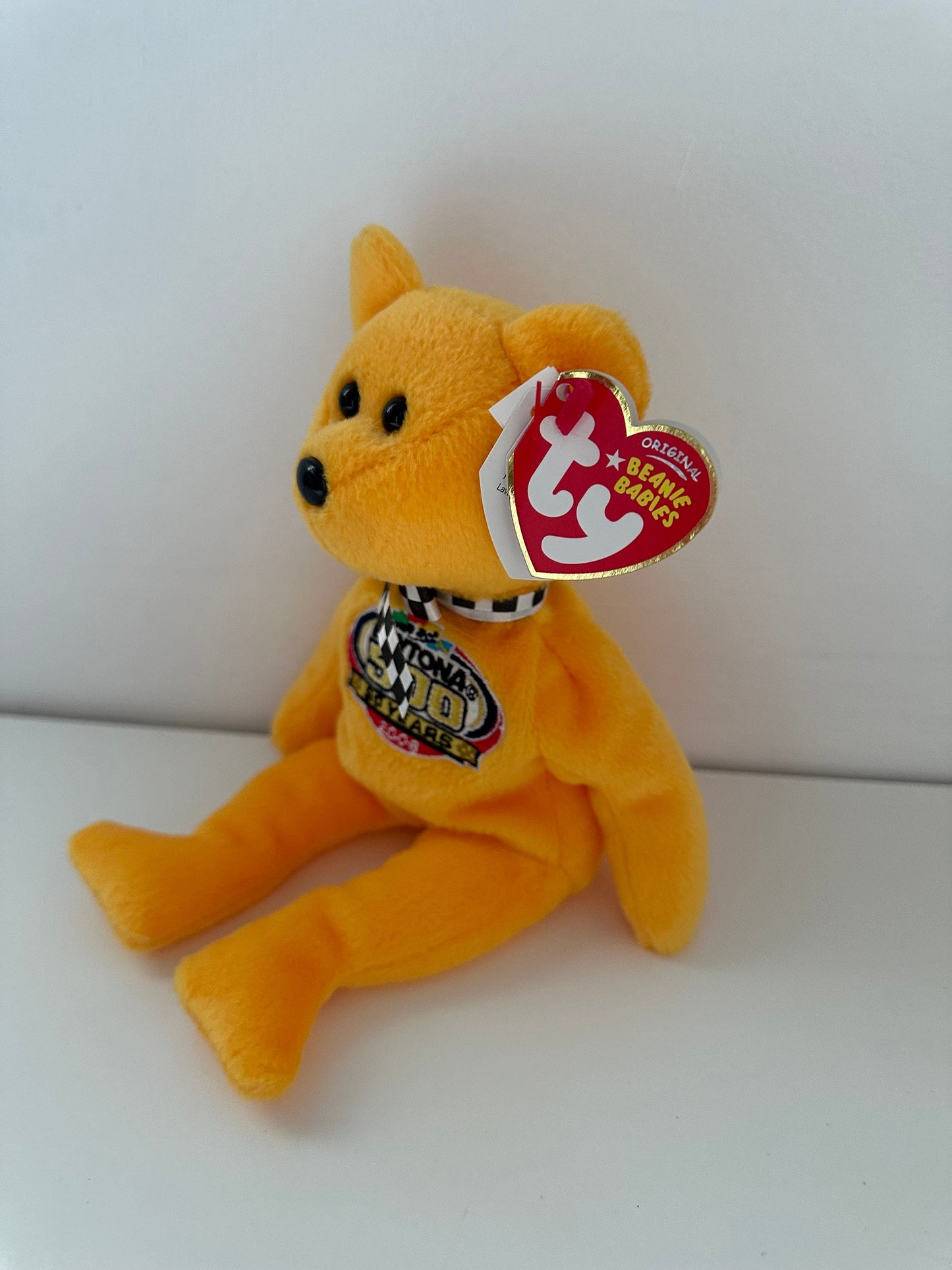 Ty Beanie Baby “Racing Gold” the Nascar Daytona 500 Bear - Yellow/Gold Version (8.5 inch)