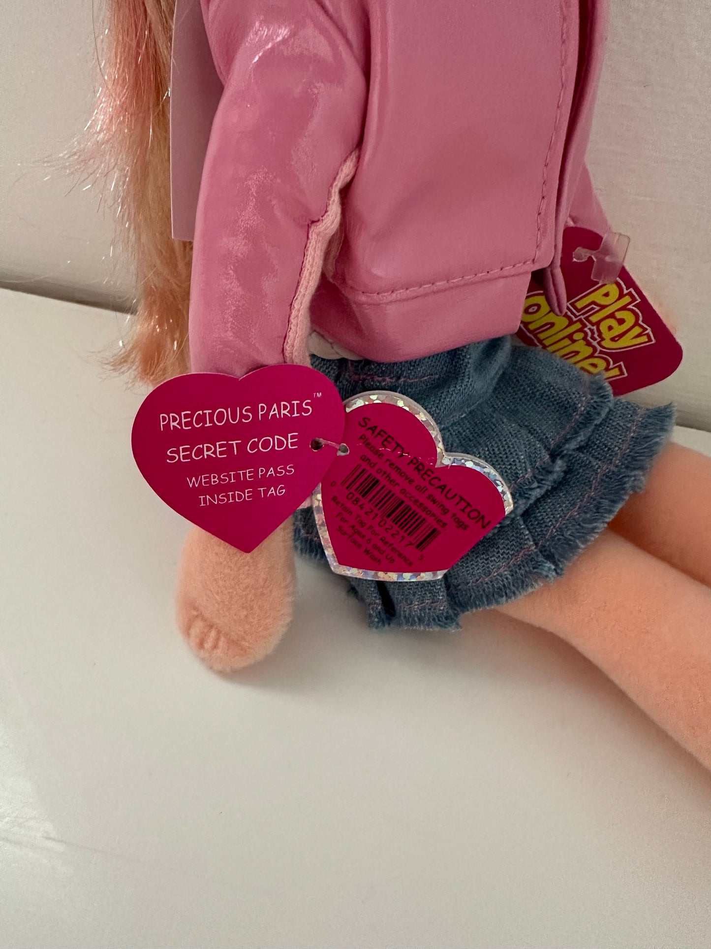 Ty Girlz Collection “Precious Paris” the Beanie Barbie Doll Blonde and Pink Hair (13 inch)