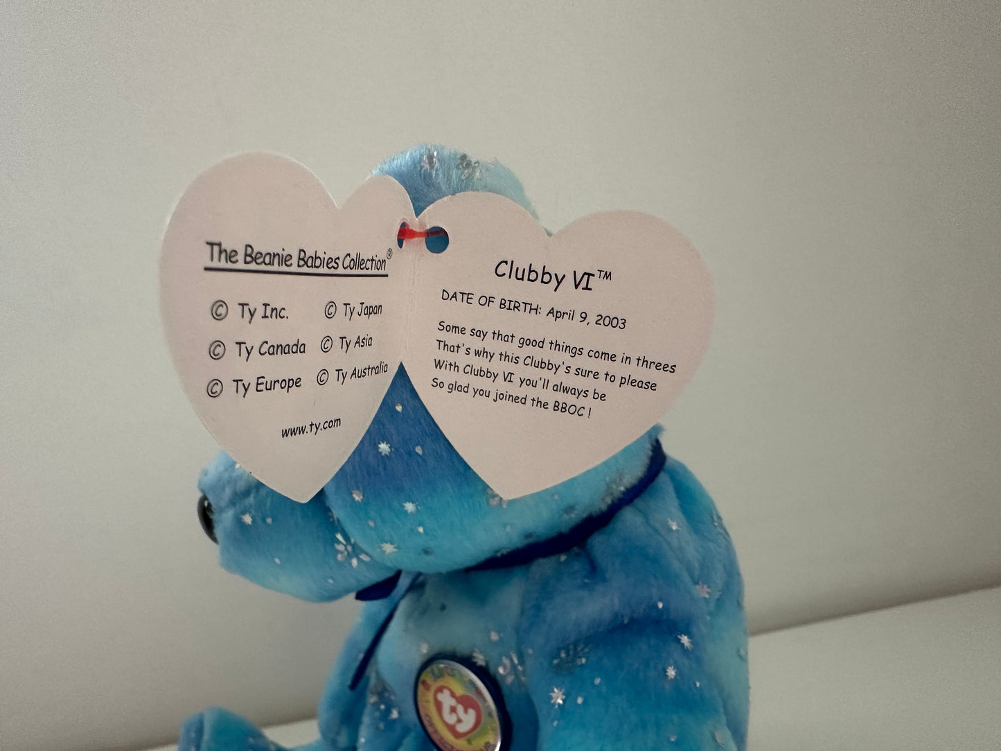 Ty Beanie Baby “Clubby VI” the Blue Bear! (8 inch)