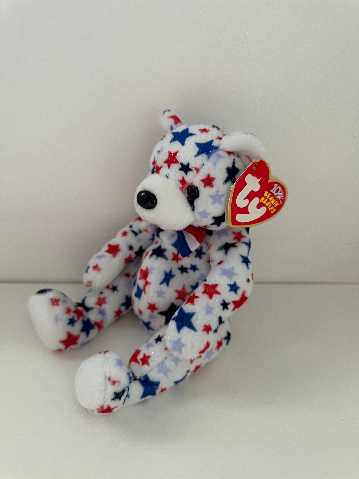 Ty Beanie Babies “White” the Patriotic USA American Bear (6.5 inch)