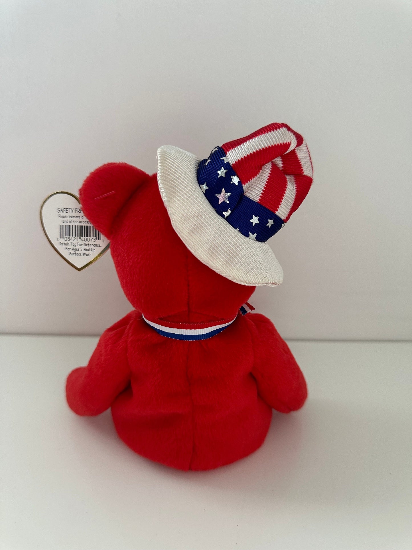 Ty Beanie Baby “Sam” the Red American Bear with Patriotic Hat! (8.5 inch)